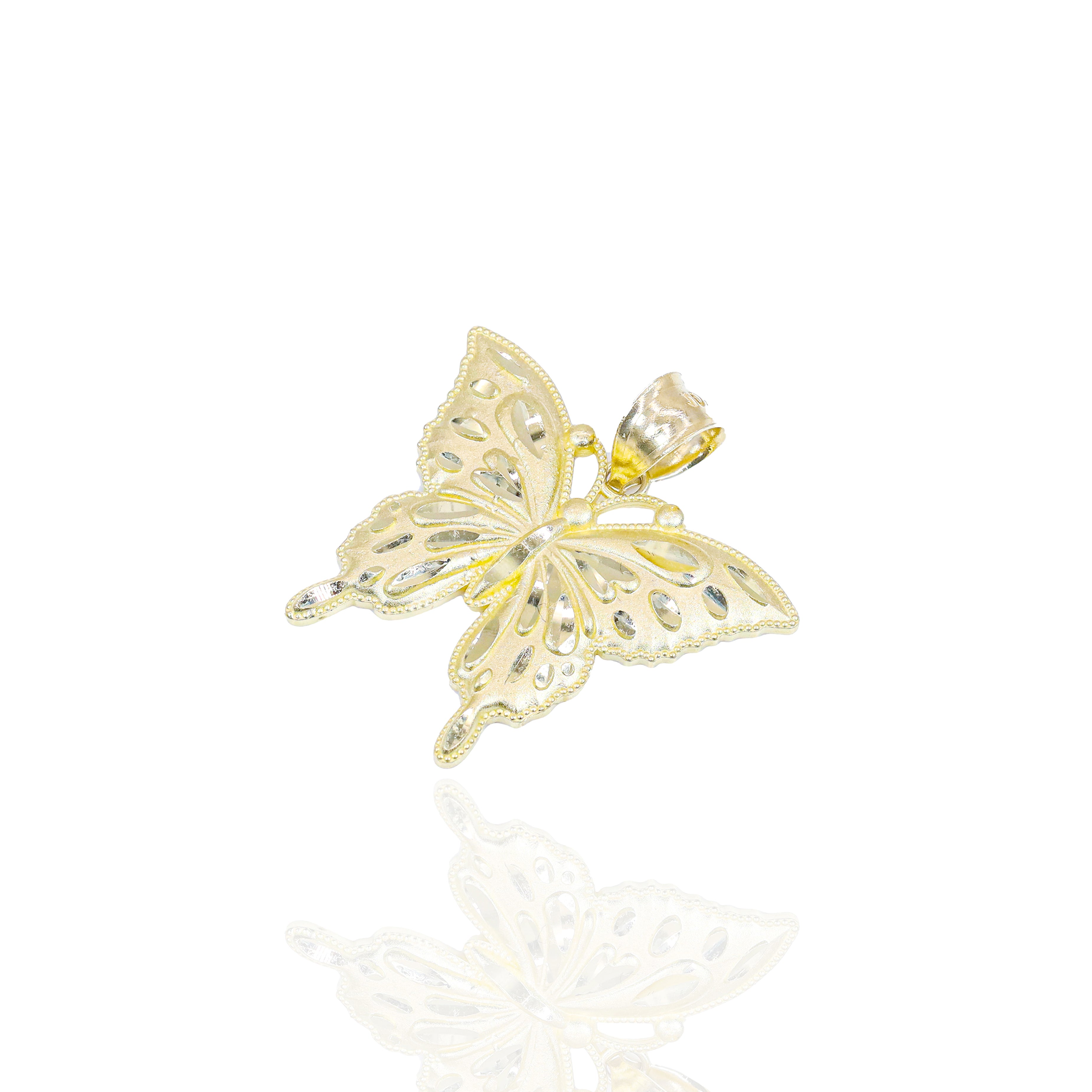 10KT Yellow Gold Butterfly Solid Gold Pendant