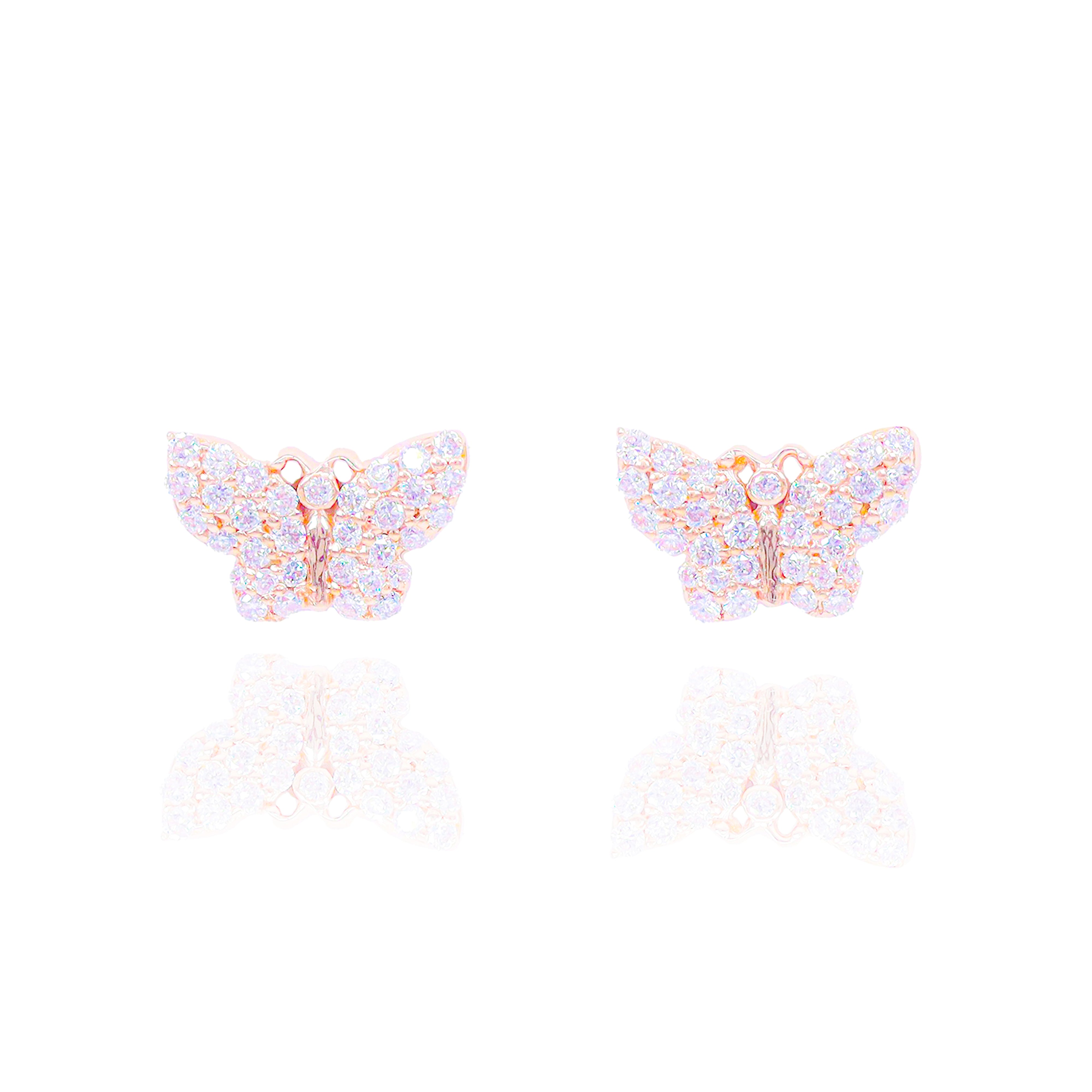 Cluster Diamond Butterfly Earrings