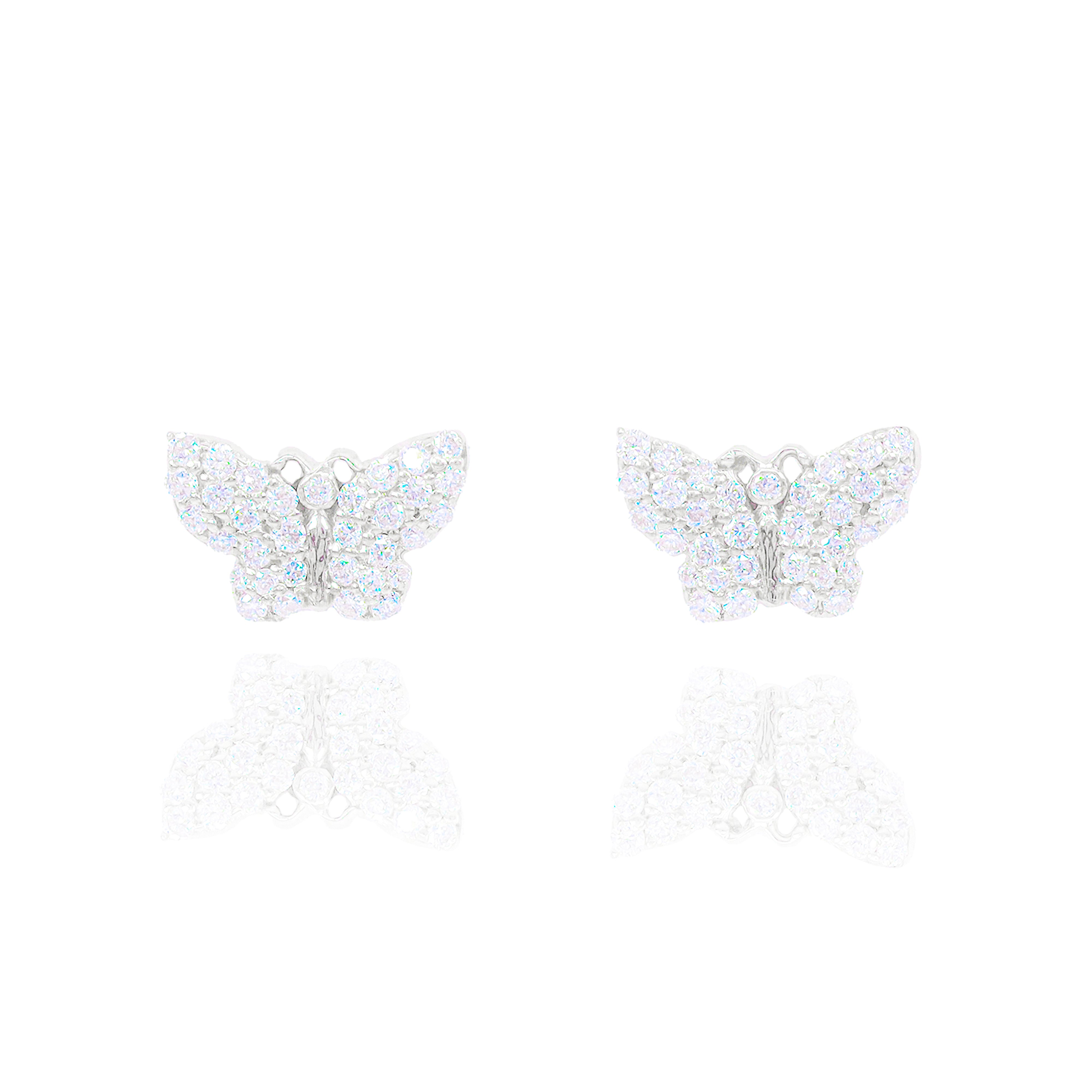 Cluster Diamond Butterfly Earrings