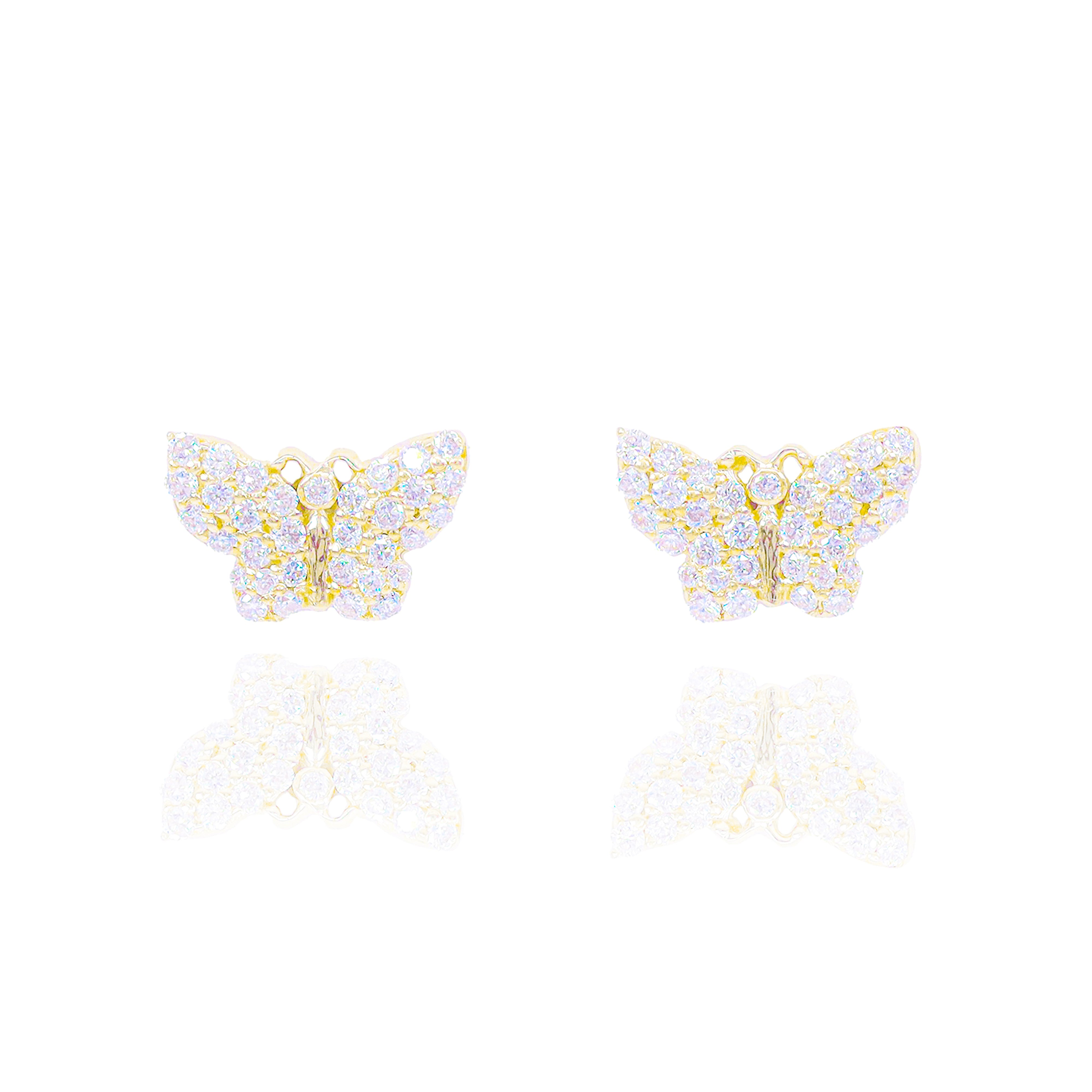 Cluster Diamond Butterfly Earrings