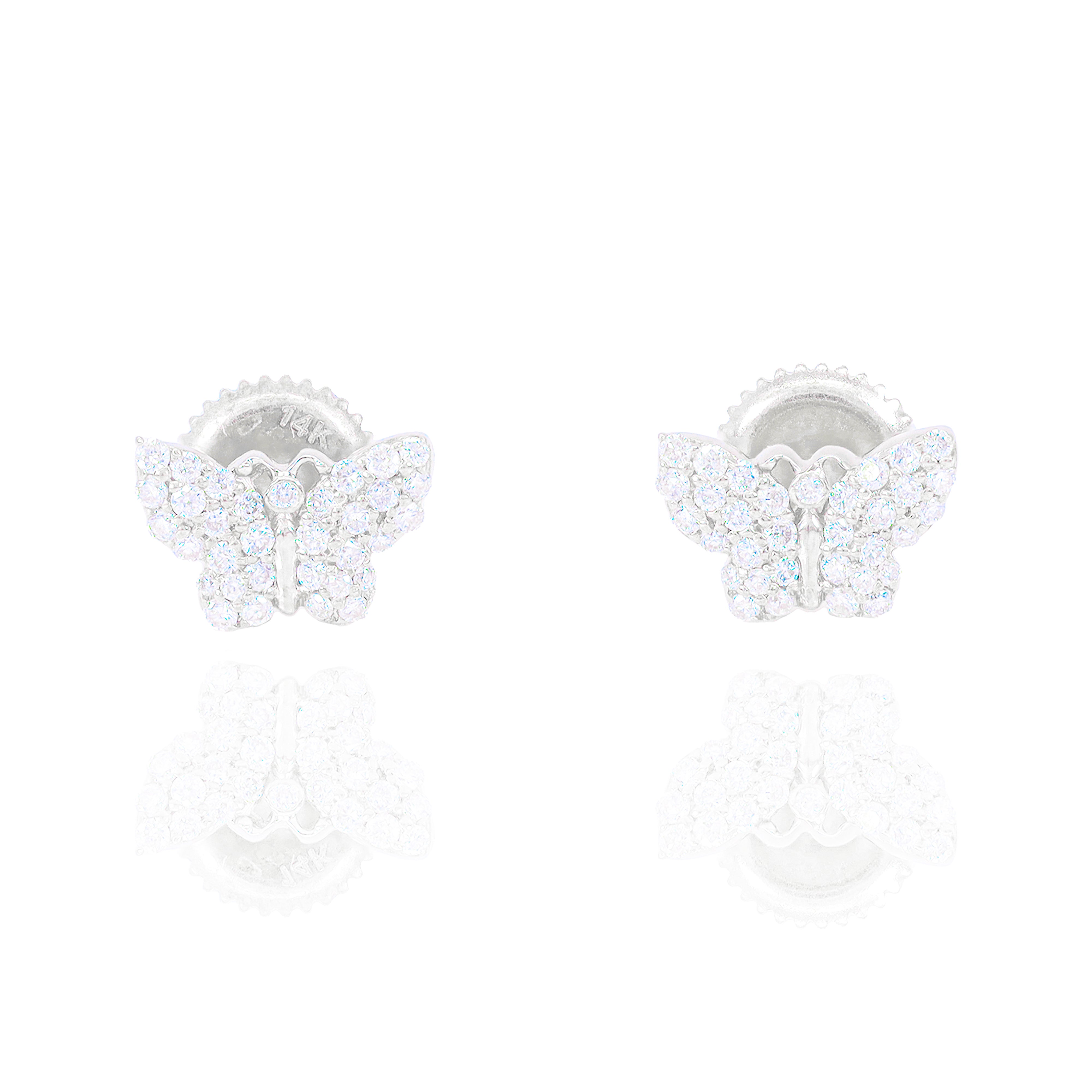 Cluster Diamond Butterfly Earrings