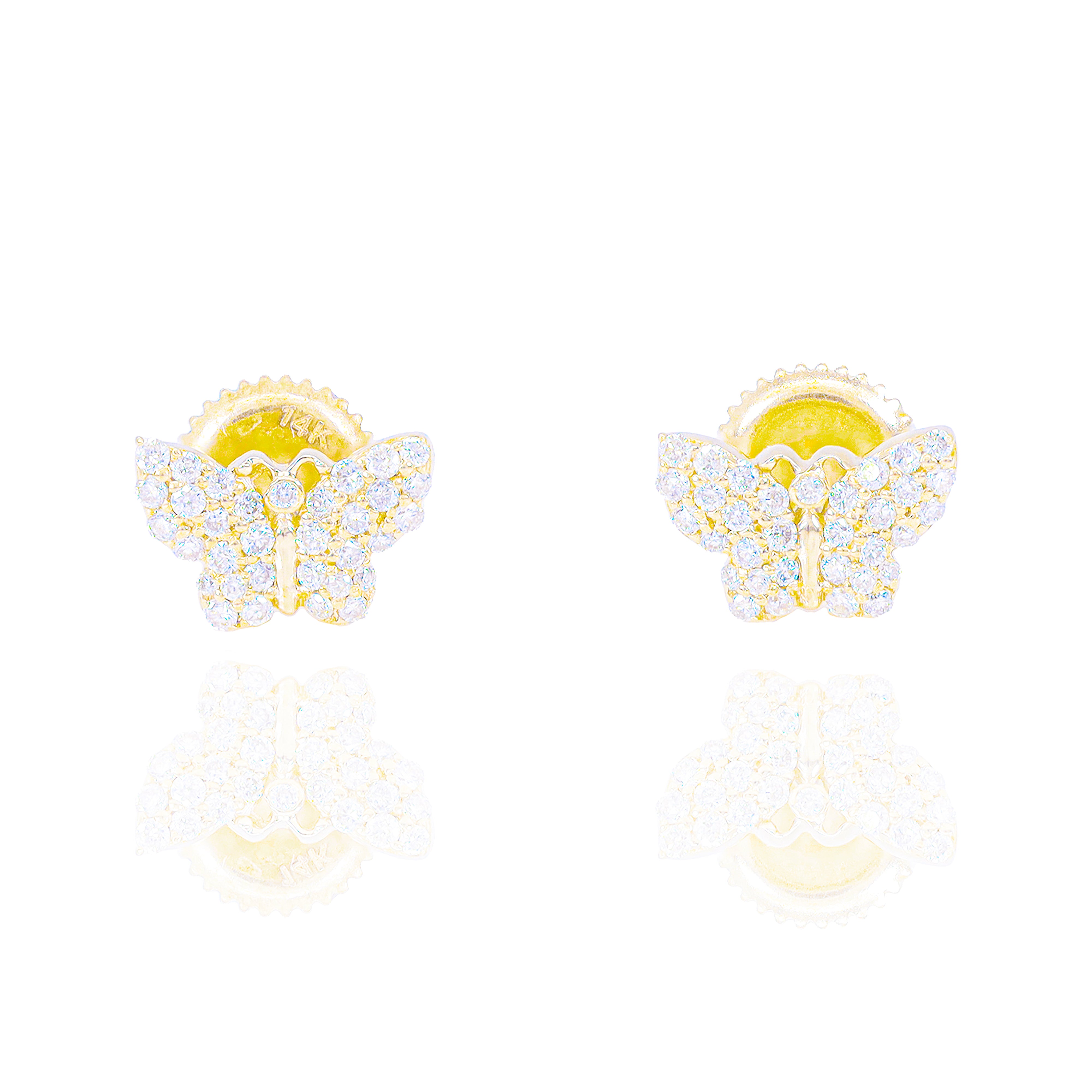 Cluster Diamond Butterfly Earrings