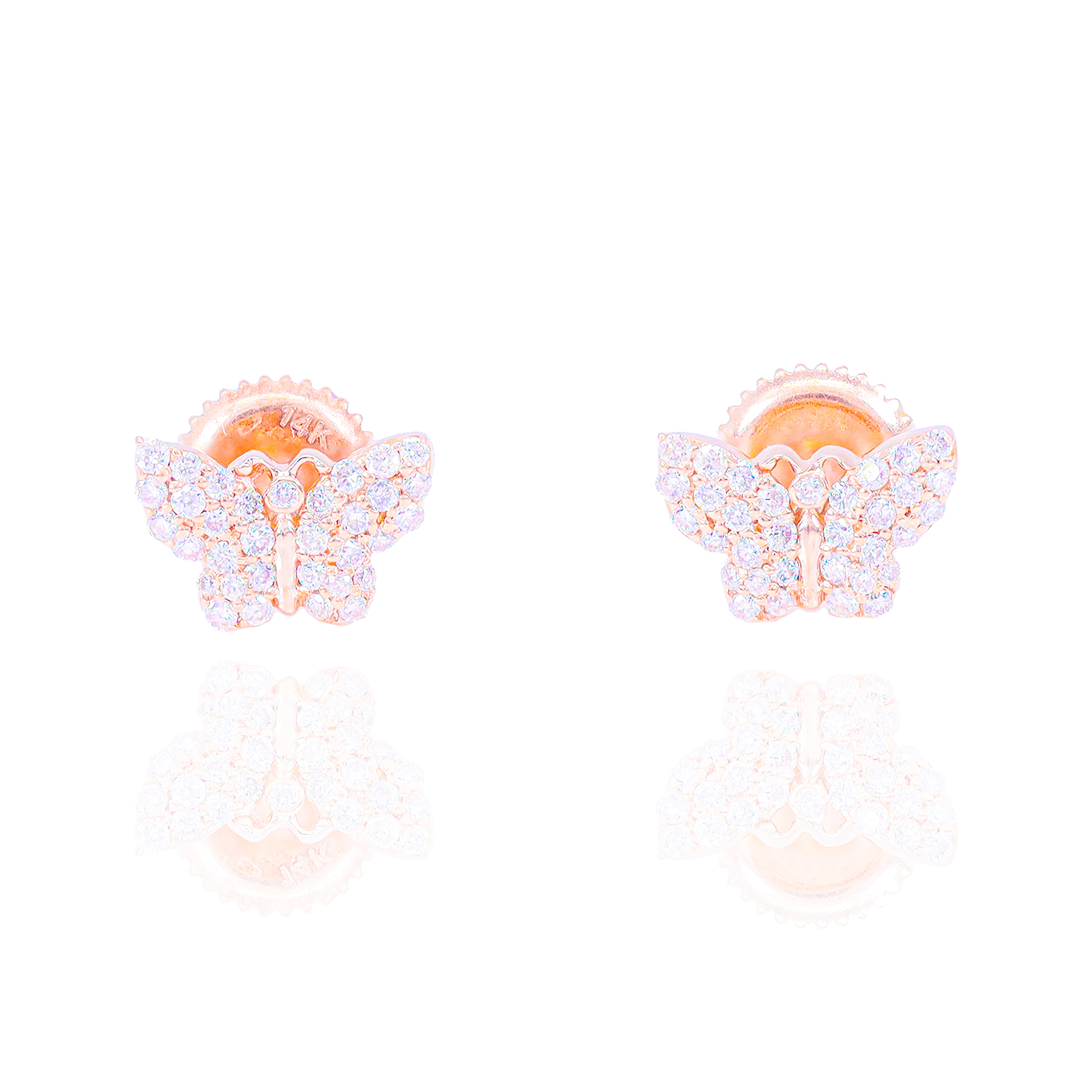 Cluster Diamond Butterfly Earrings