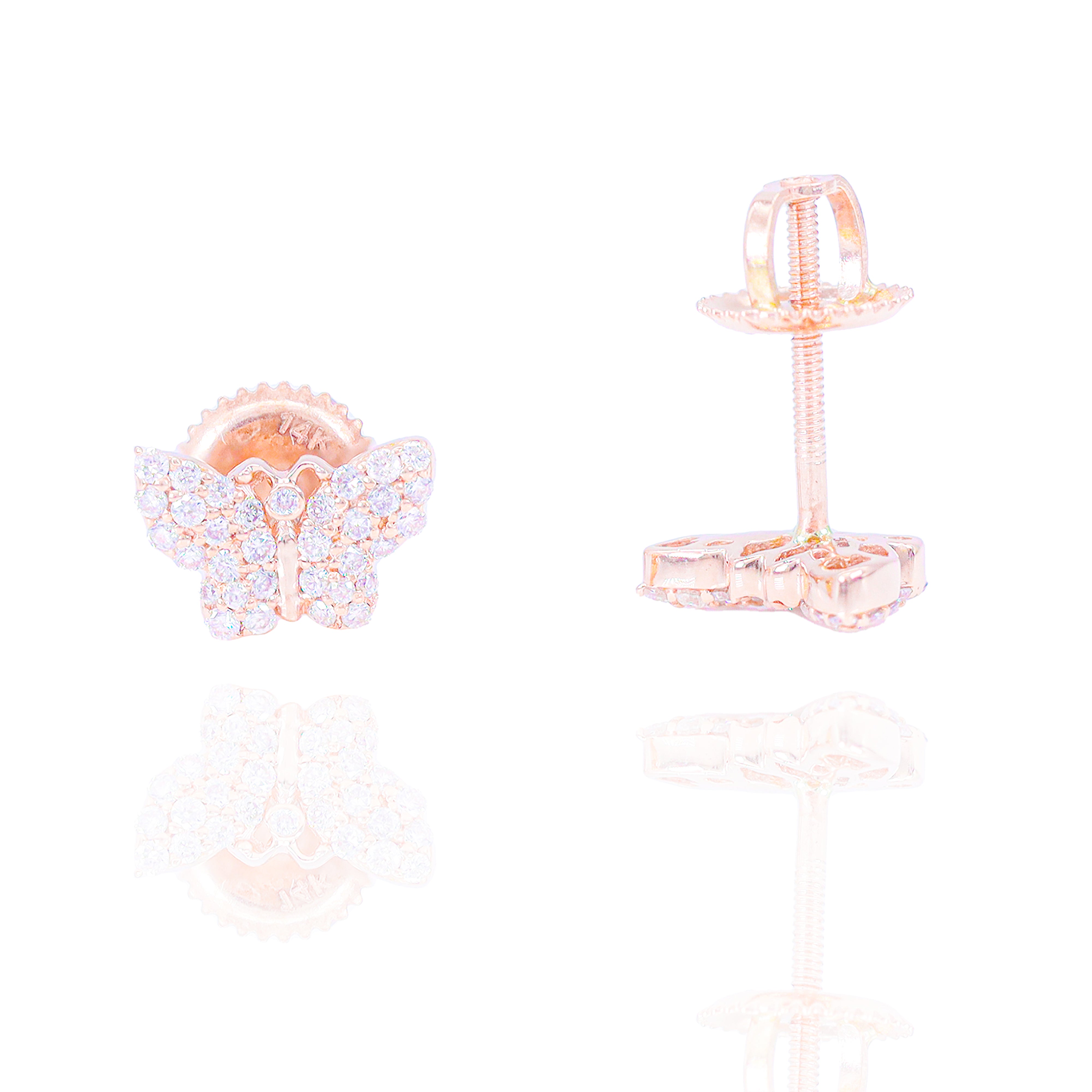 Cluster Diamond Butterfly Earrings