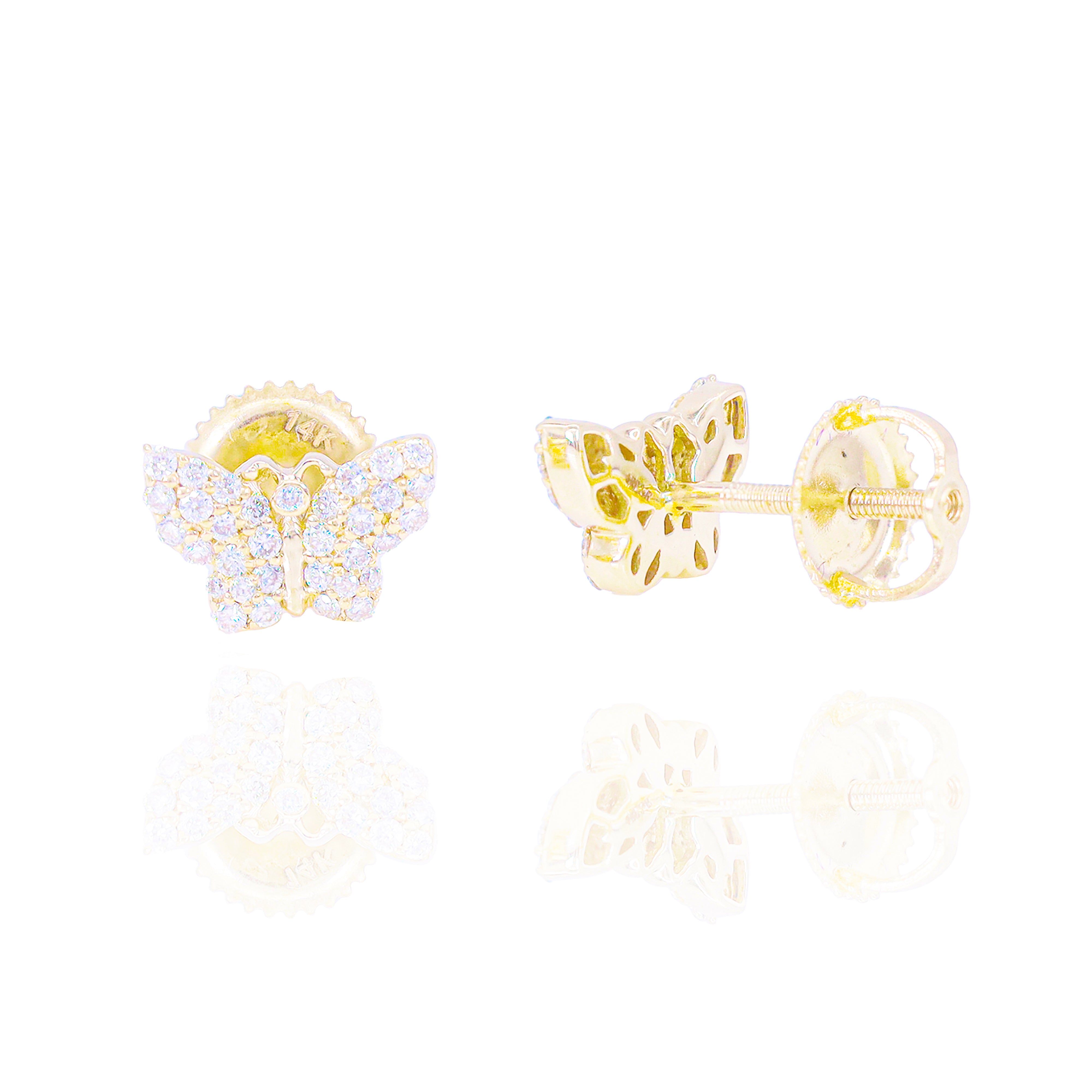 Cluster Diamond Butterfly Earrings