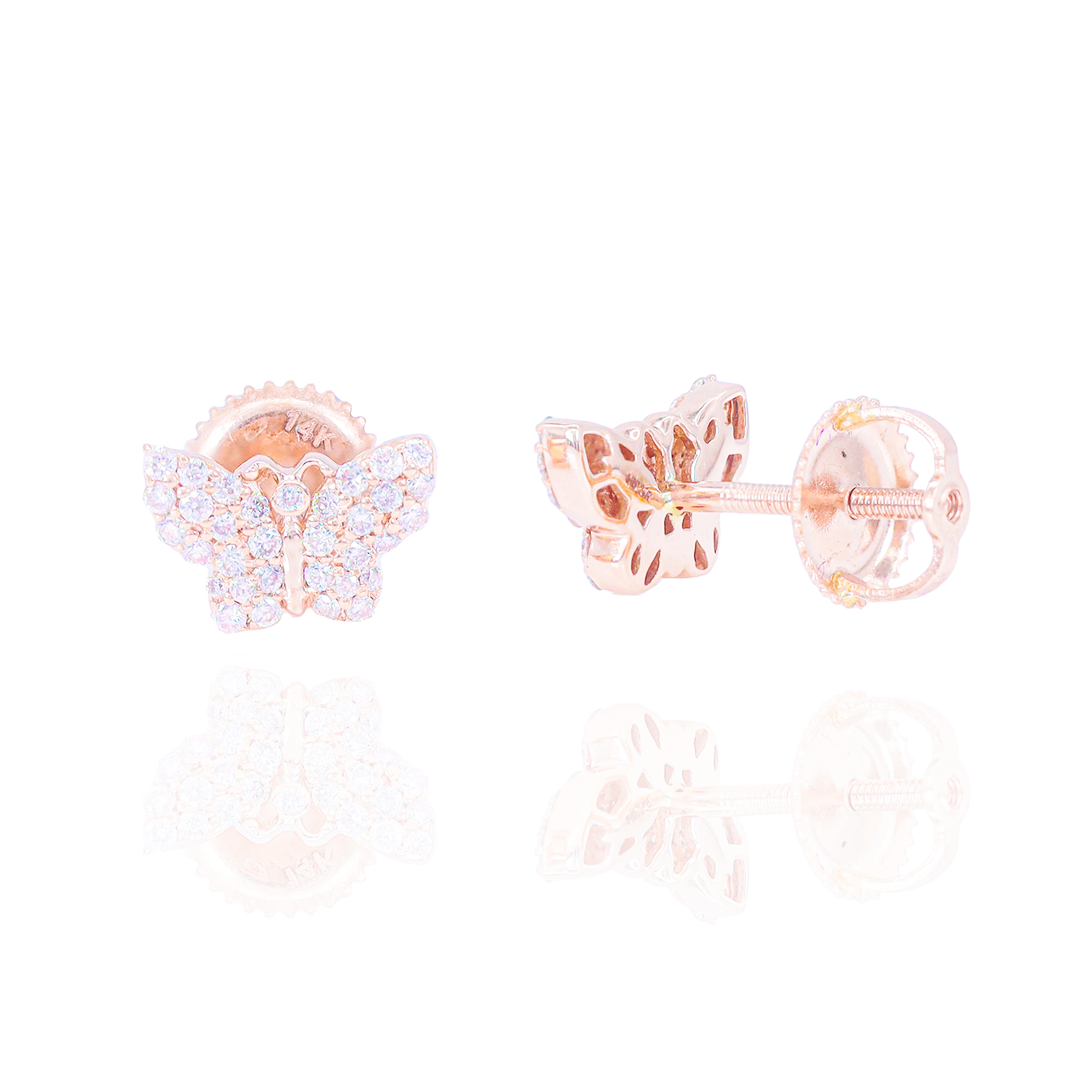Cluster Diamond Butterfly Earrings