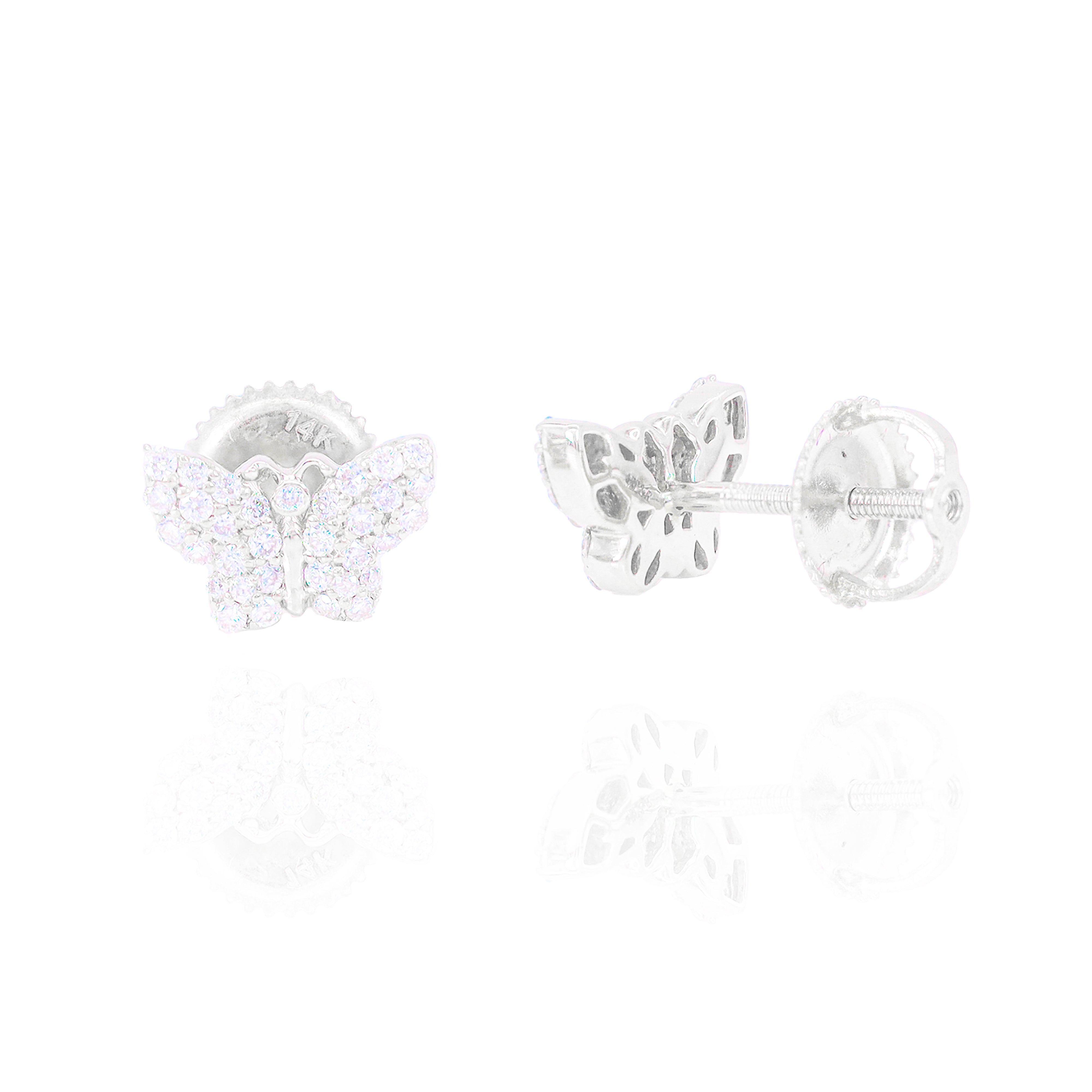 Cluster Diamond Butterfly Earrings