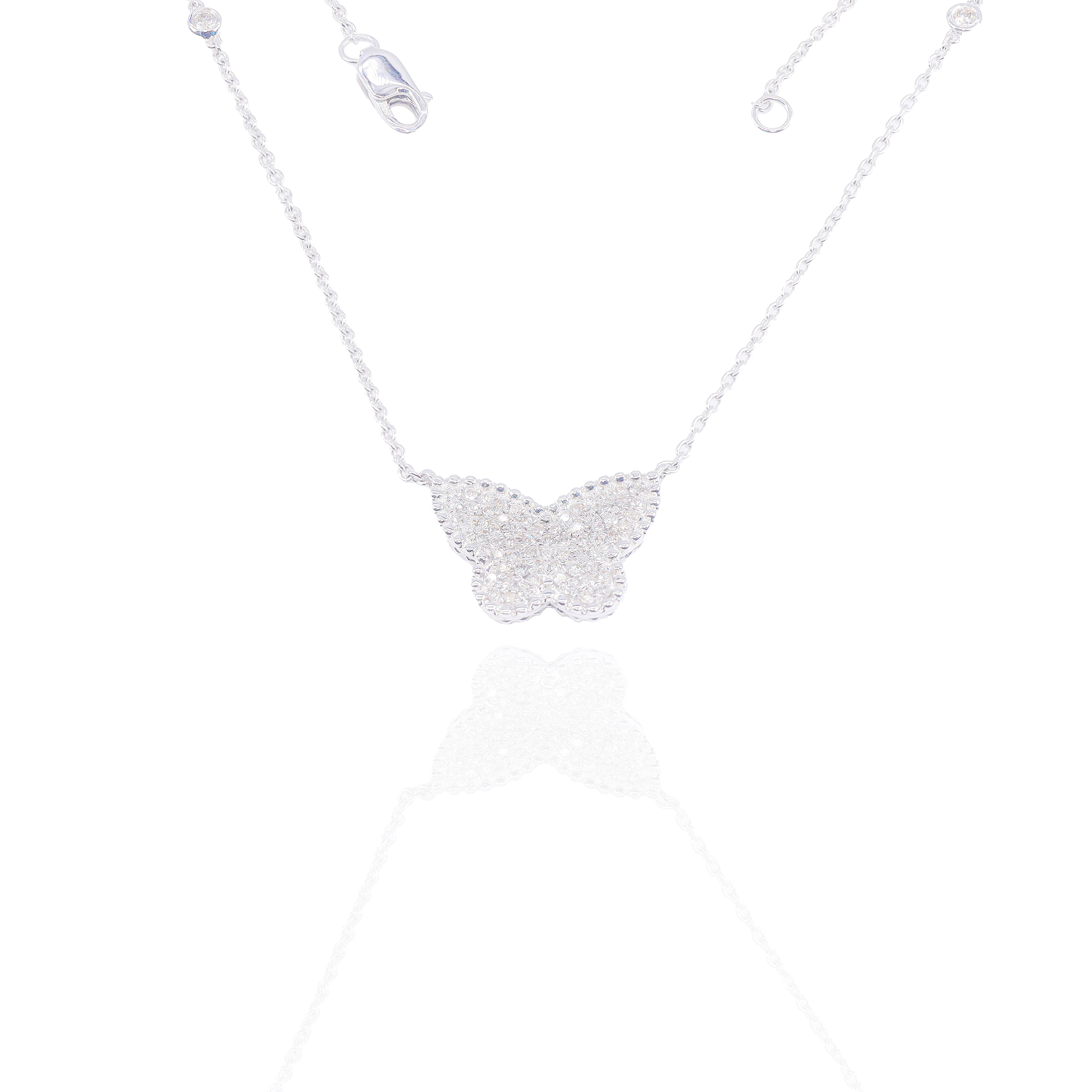 Diamond Butterfly Charm with Diamond By The Yard Chain