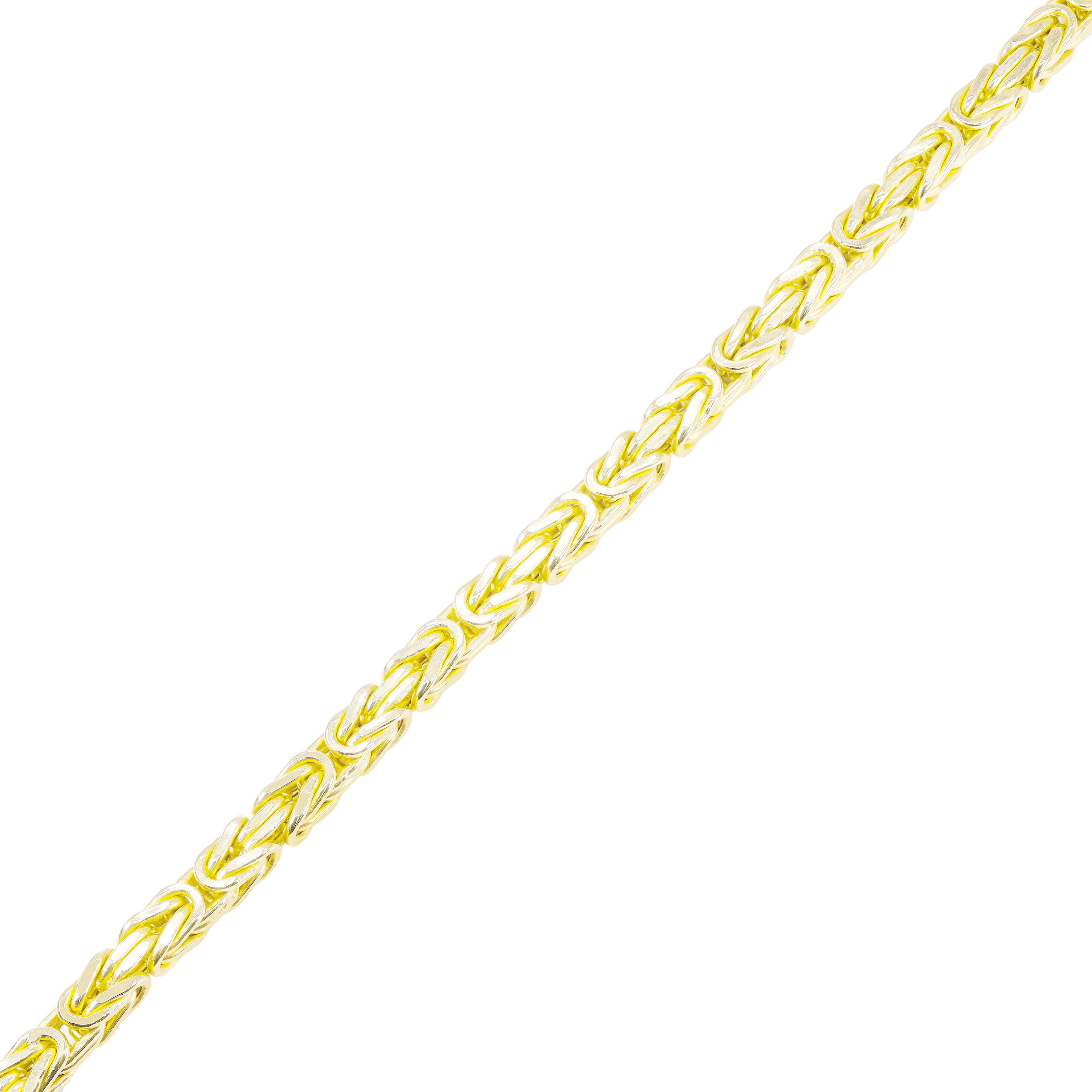 14KT Semi-Solid Byzantine Link Yellow Gold Chain