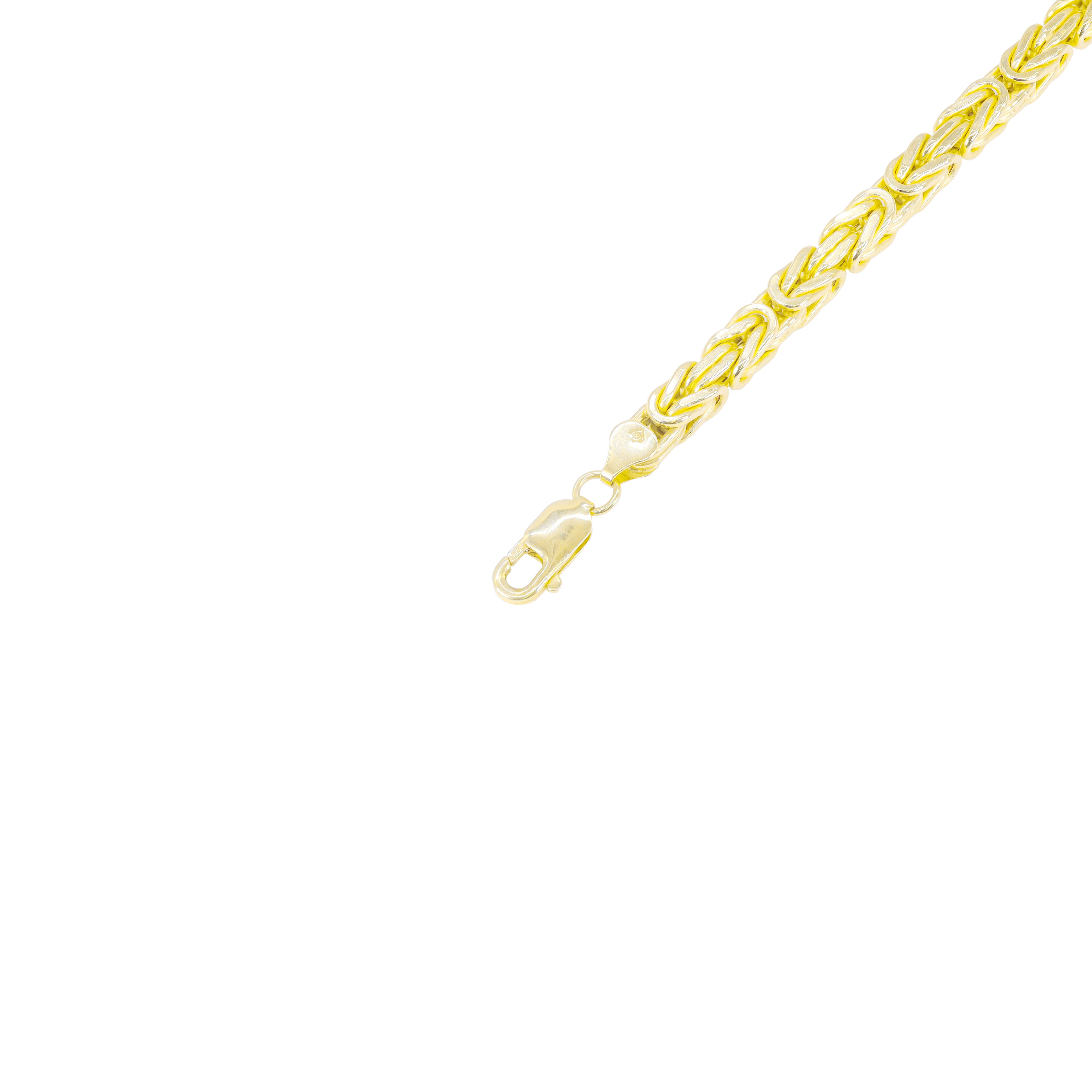 14KT Semi-Solid Byzantine Link Yellow Gold Chain