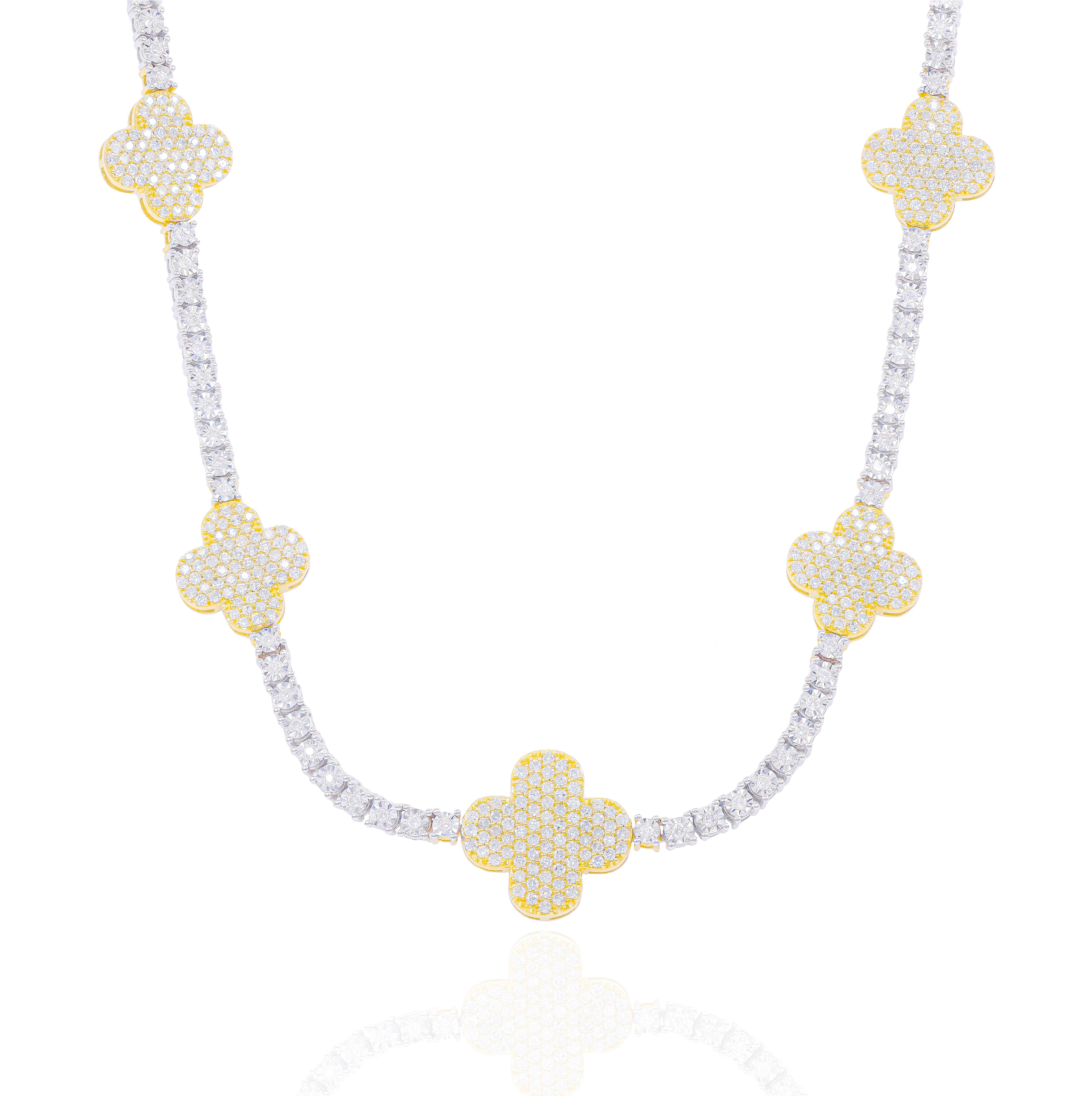 Diamond Clover Tennis Chain