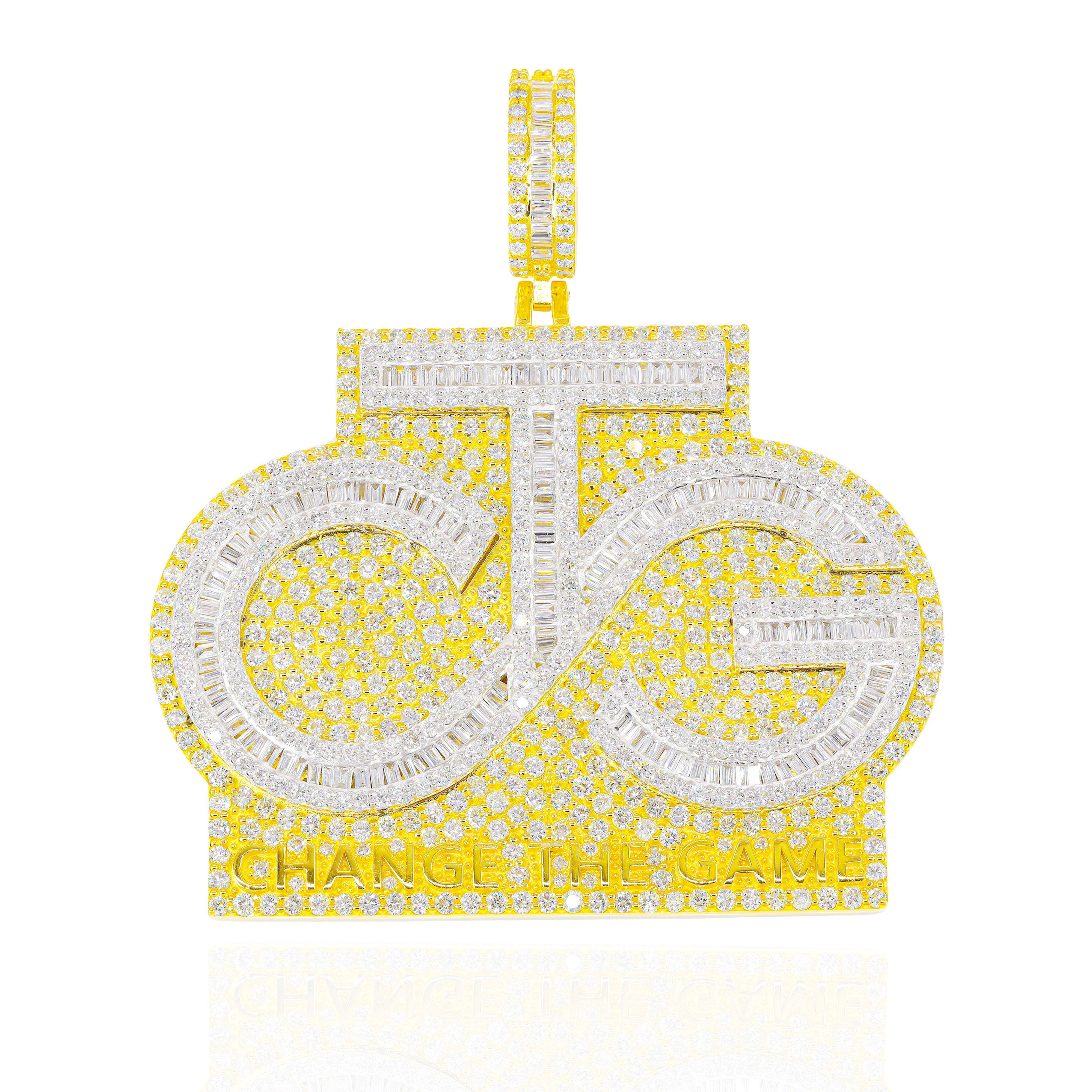 Custom Design Deposit - Two-Tone Baguette & Round Diamond Logo Pendant