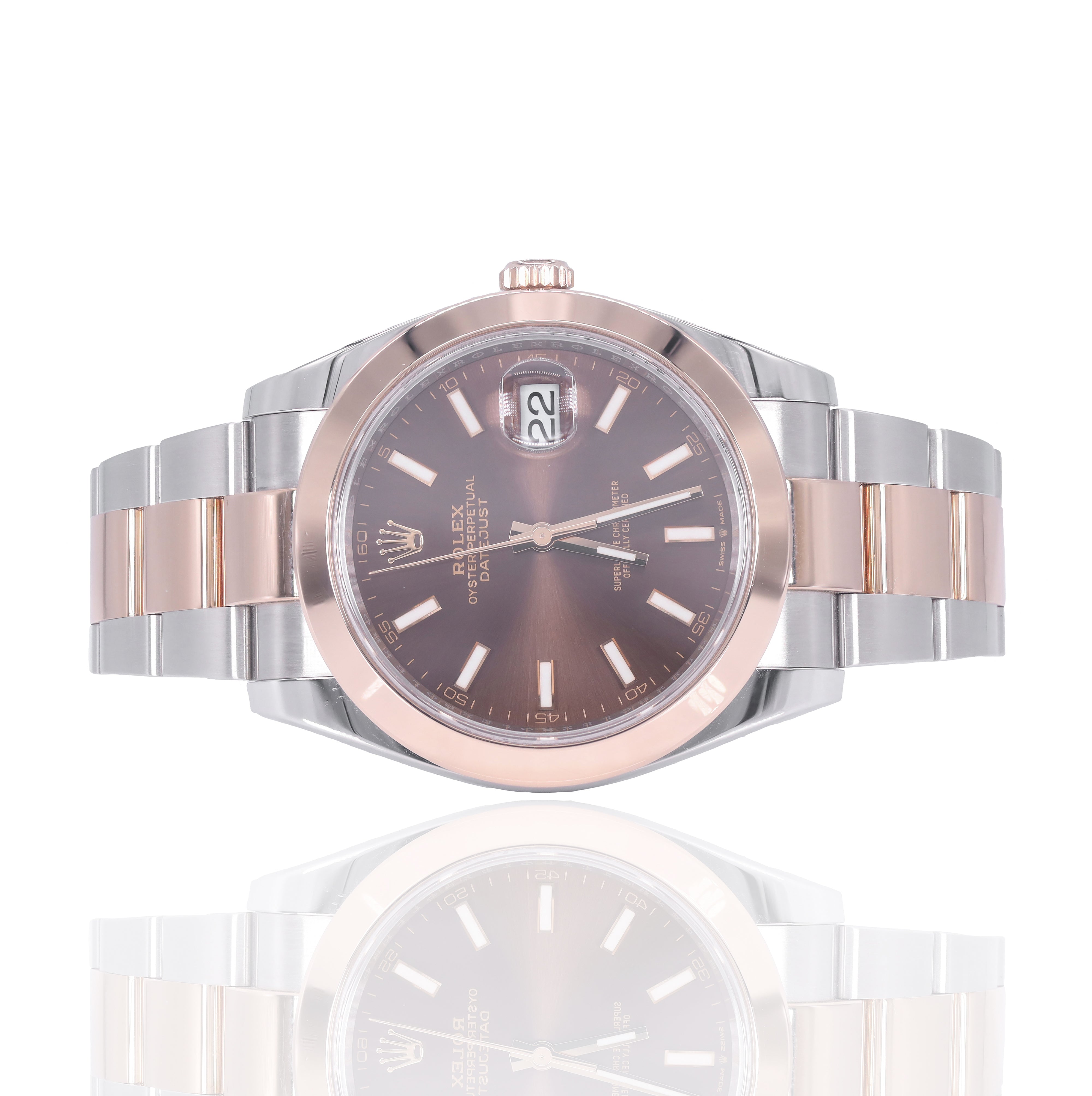 Rolex 126301 Datejust 41mm Two Tone Chocolate Index Dial