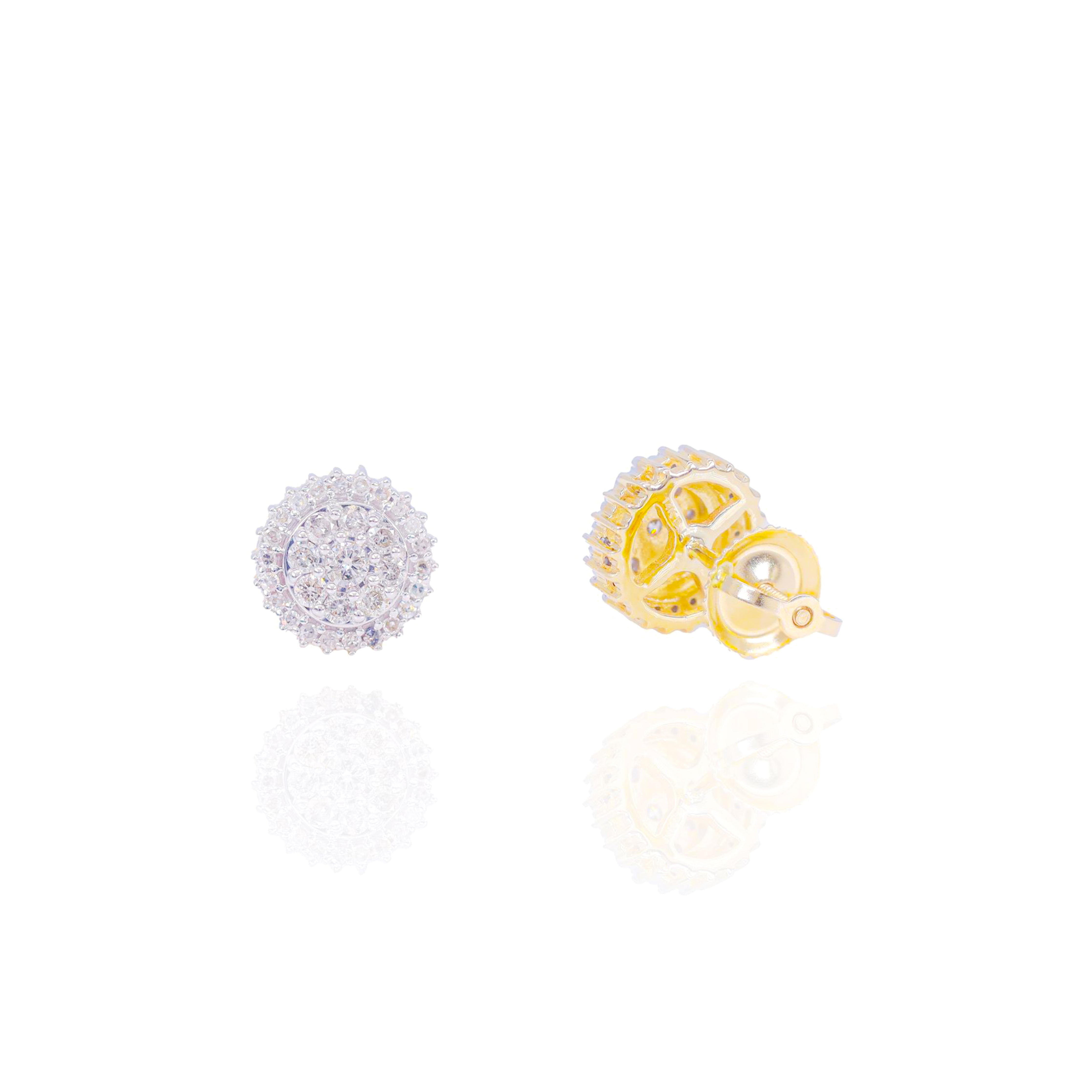 Spiked Layered Diamond Cluster Earrings