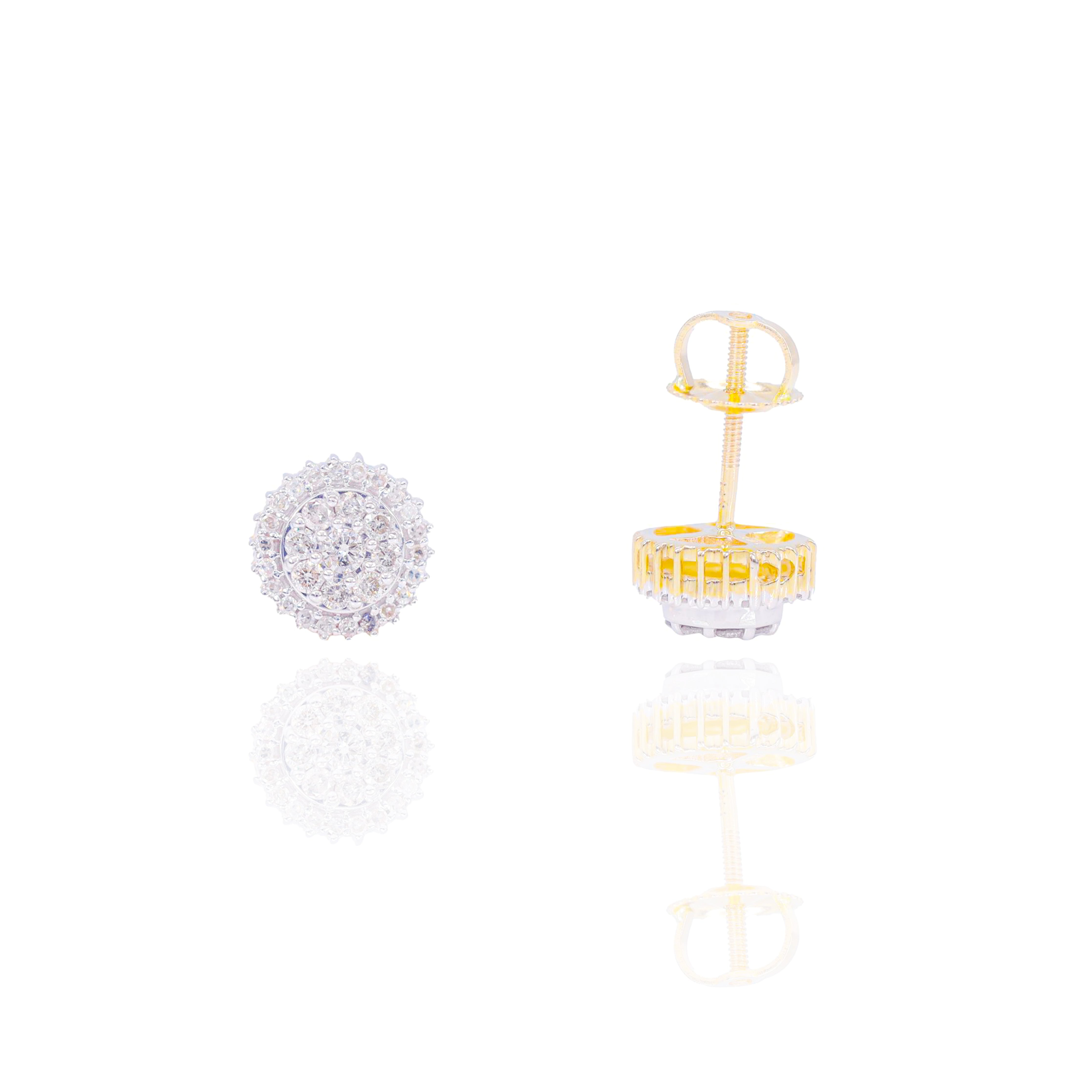 Spiked Layered Diamond Cluster Earrings