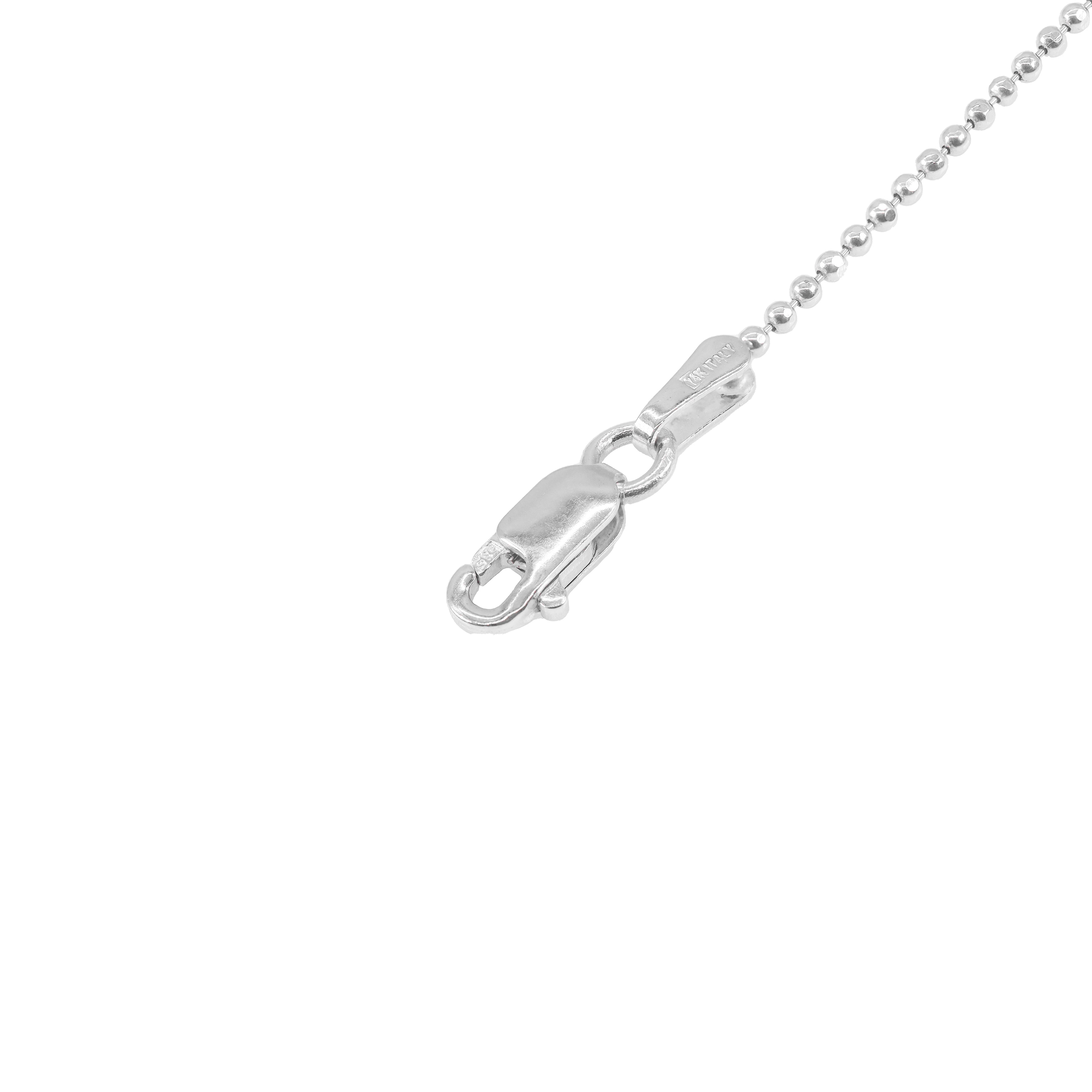 14KT Solid Ball Style White Gold Chain
