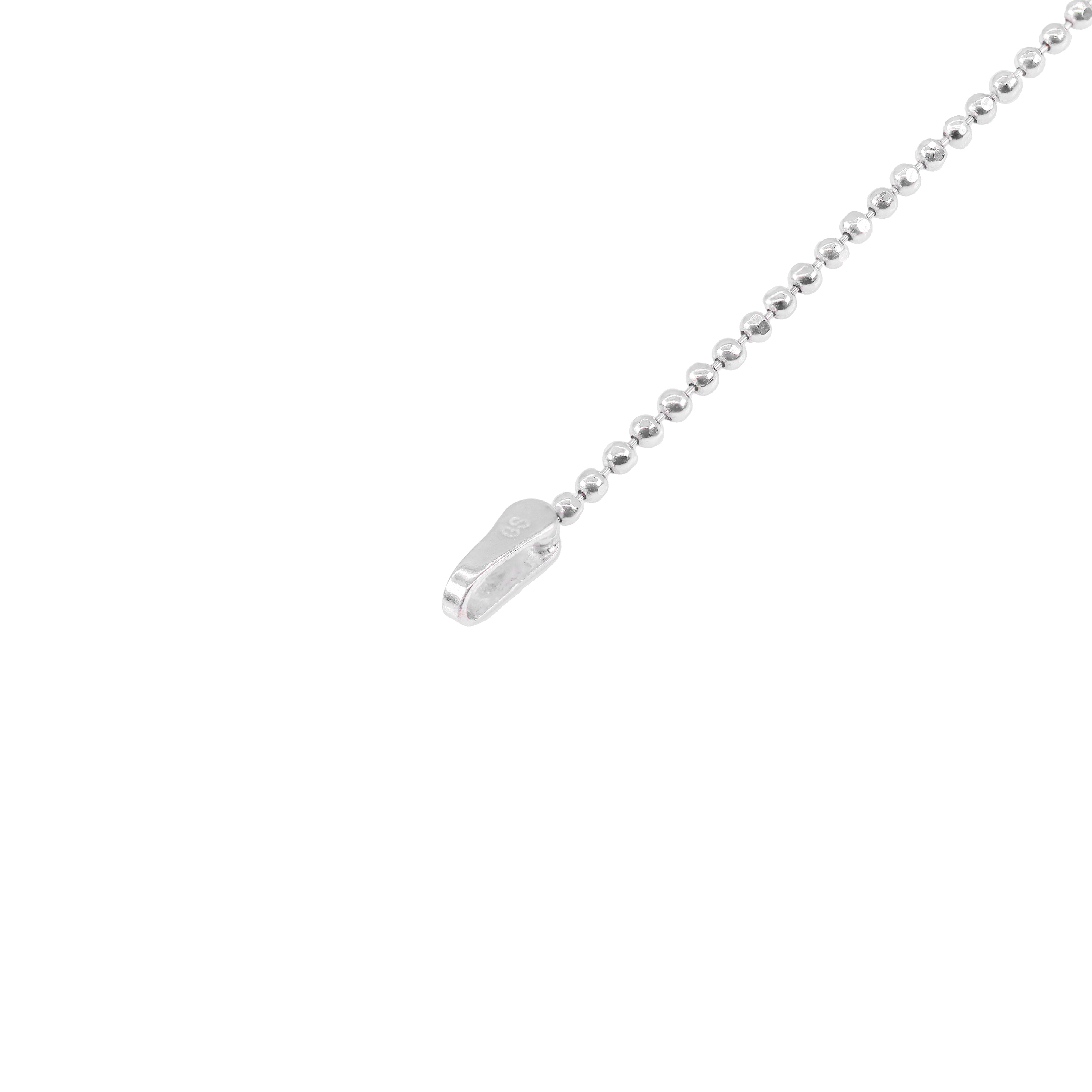 14KT Solid Ball Style White Gold Chain