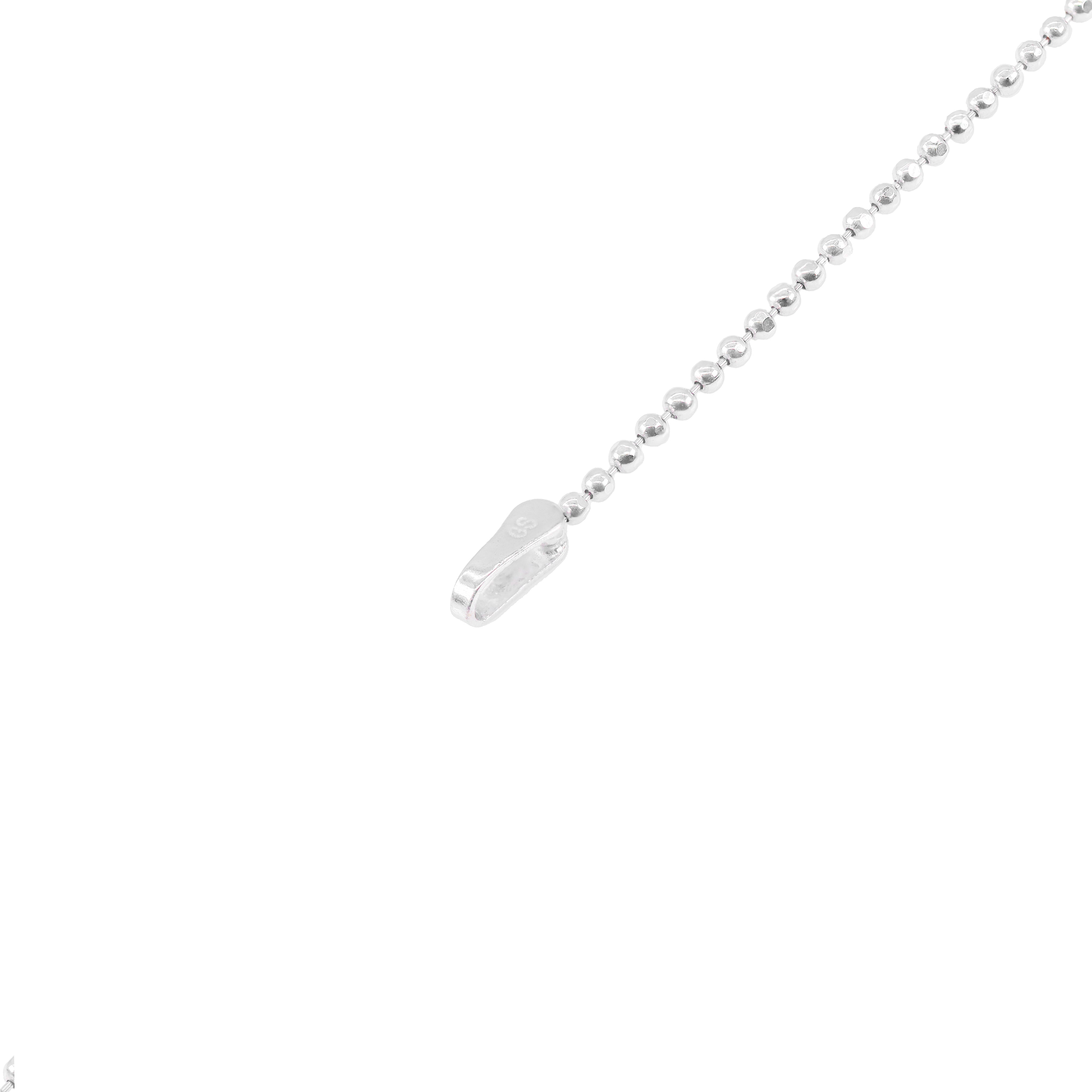 14KT Solid Ball Style White Gold Chain