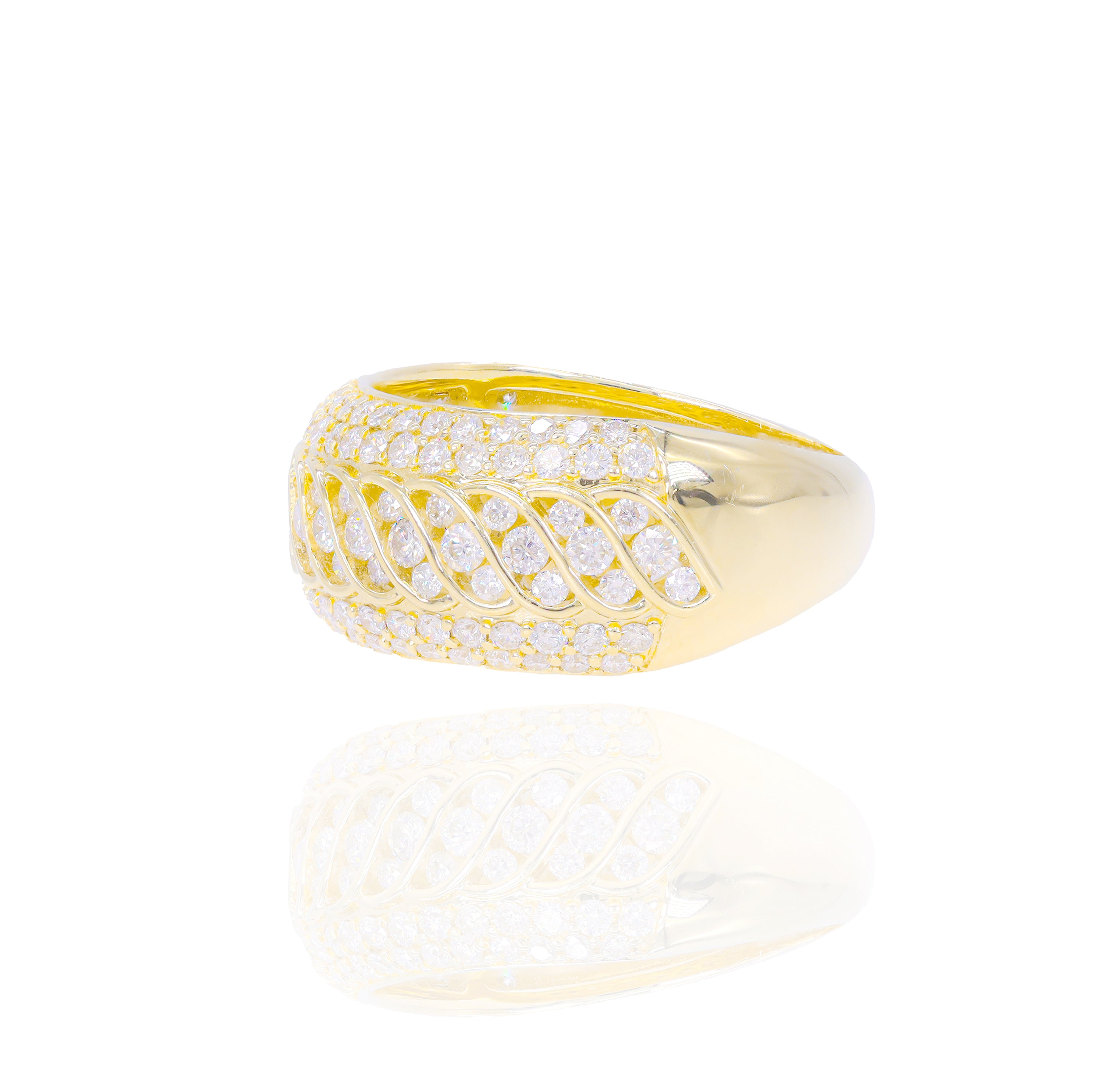 Spiral Design Chanel Set Diamond Ring Band
