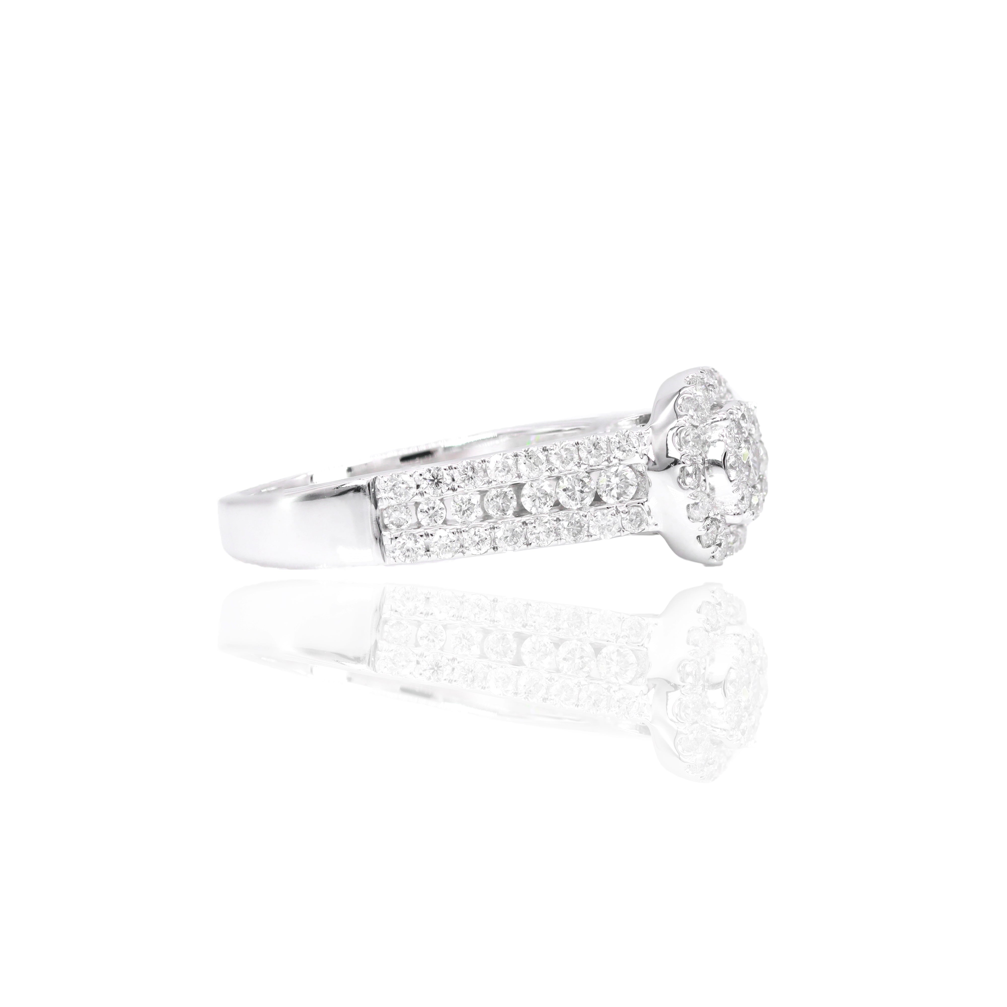 Double Halo Diamond Engagement Ring & Band
