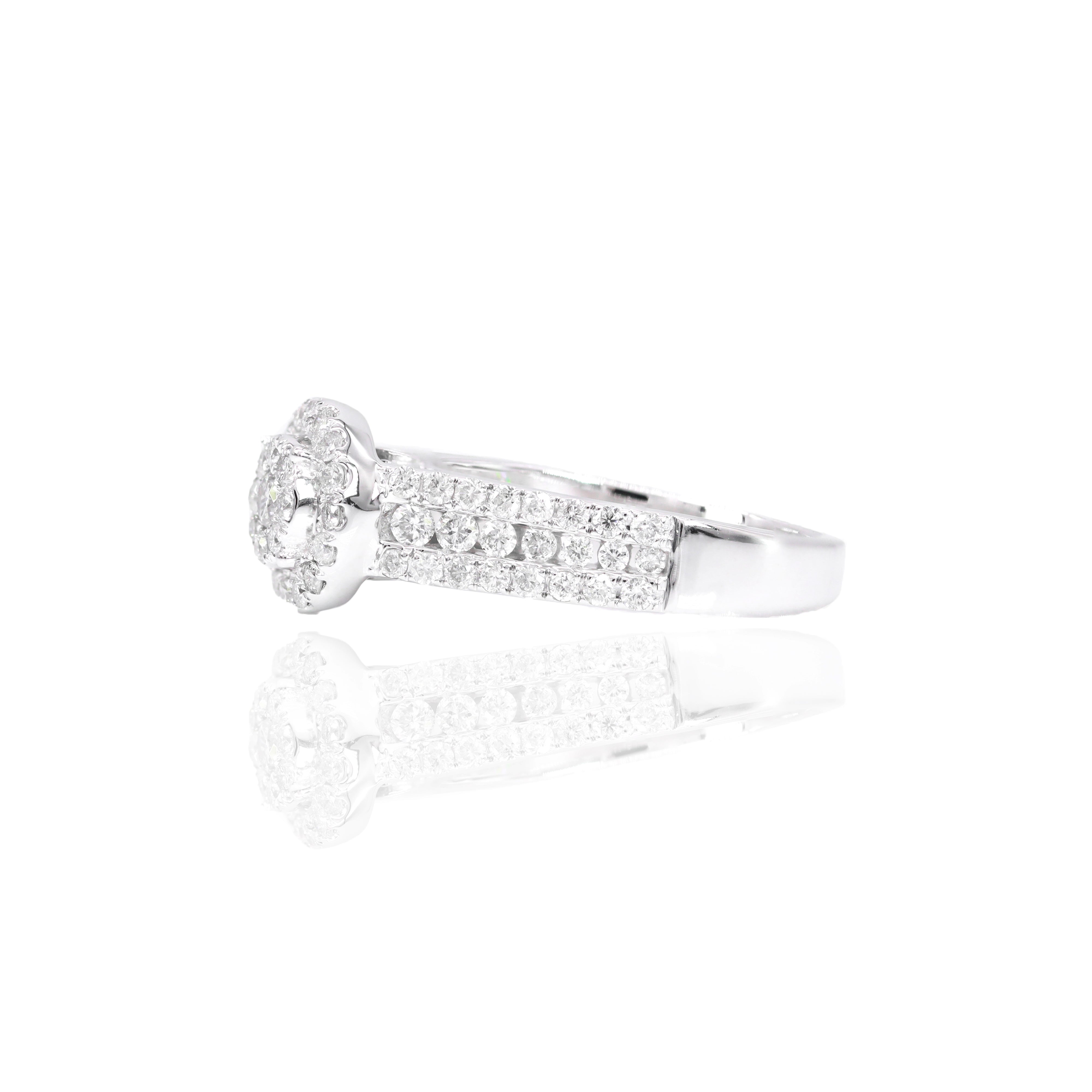 Double Halo Diamond Engagement Ring & Band