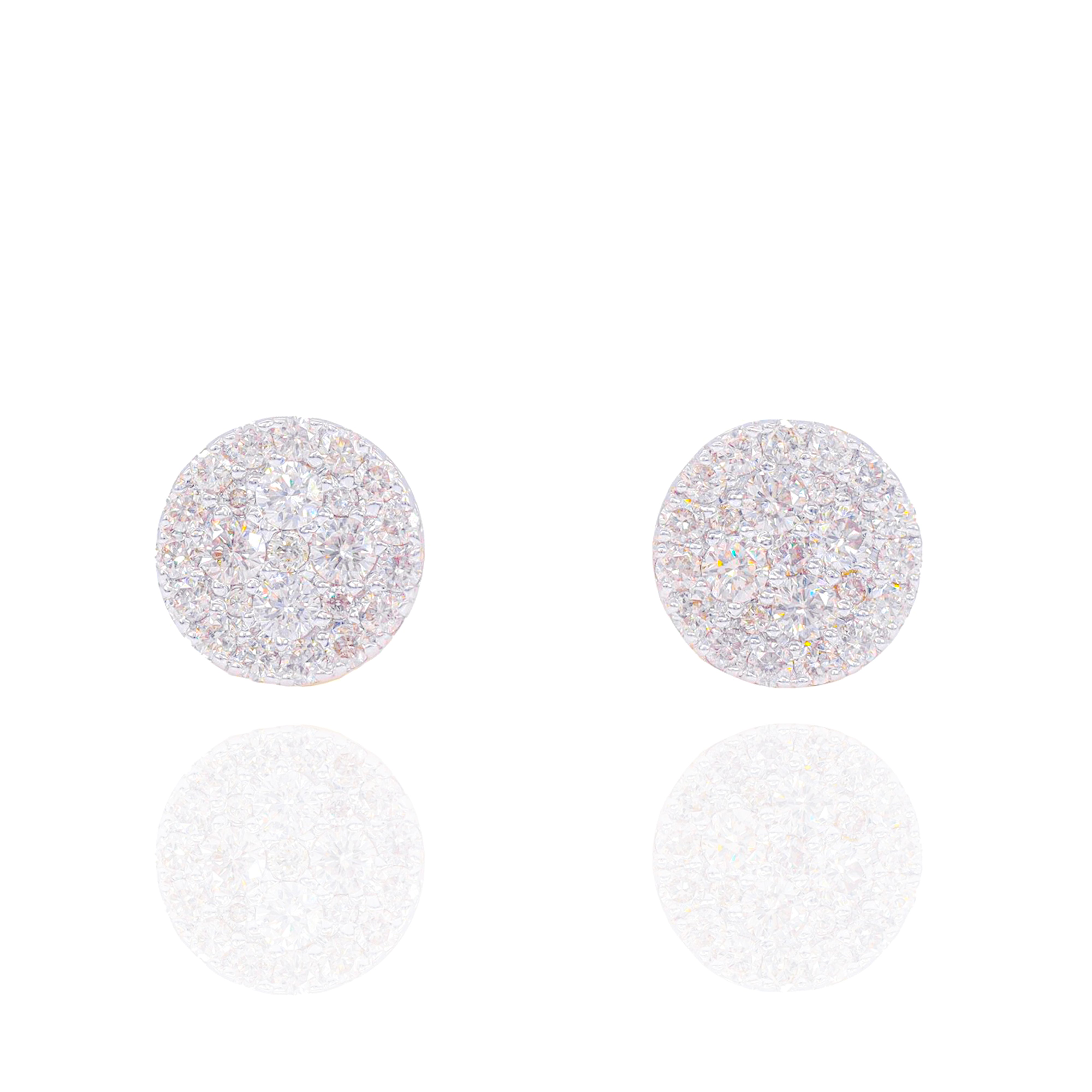 Flat Cluster Diamond Earrings