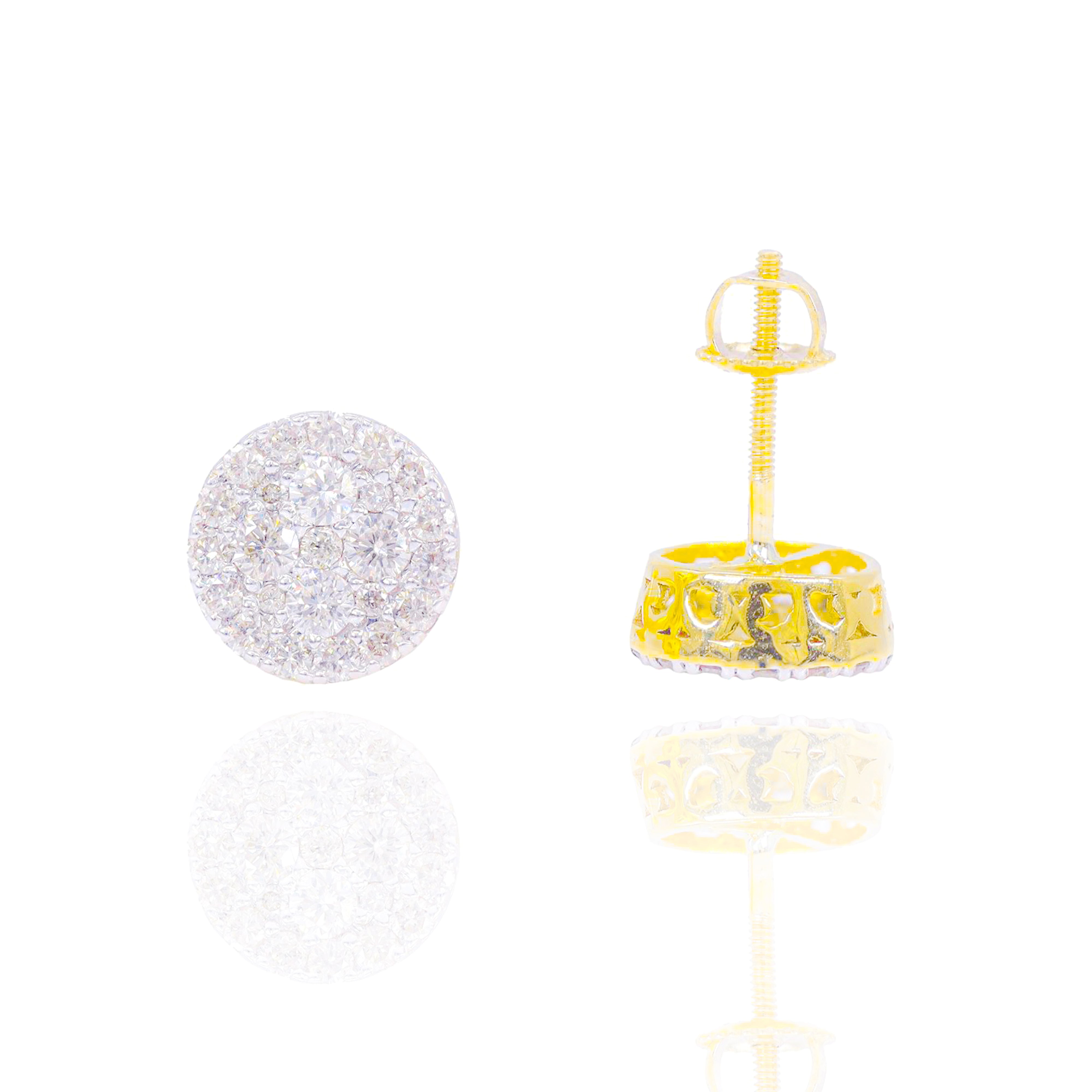 Flat Cluster Diamond Earrings