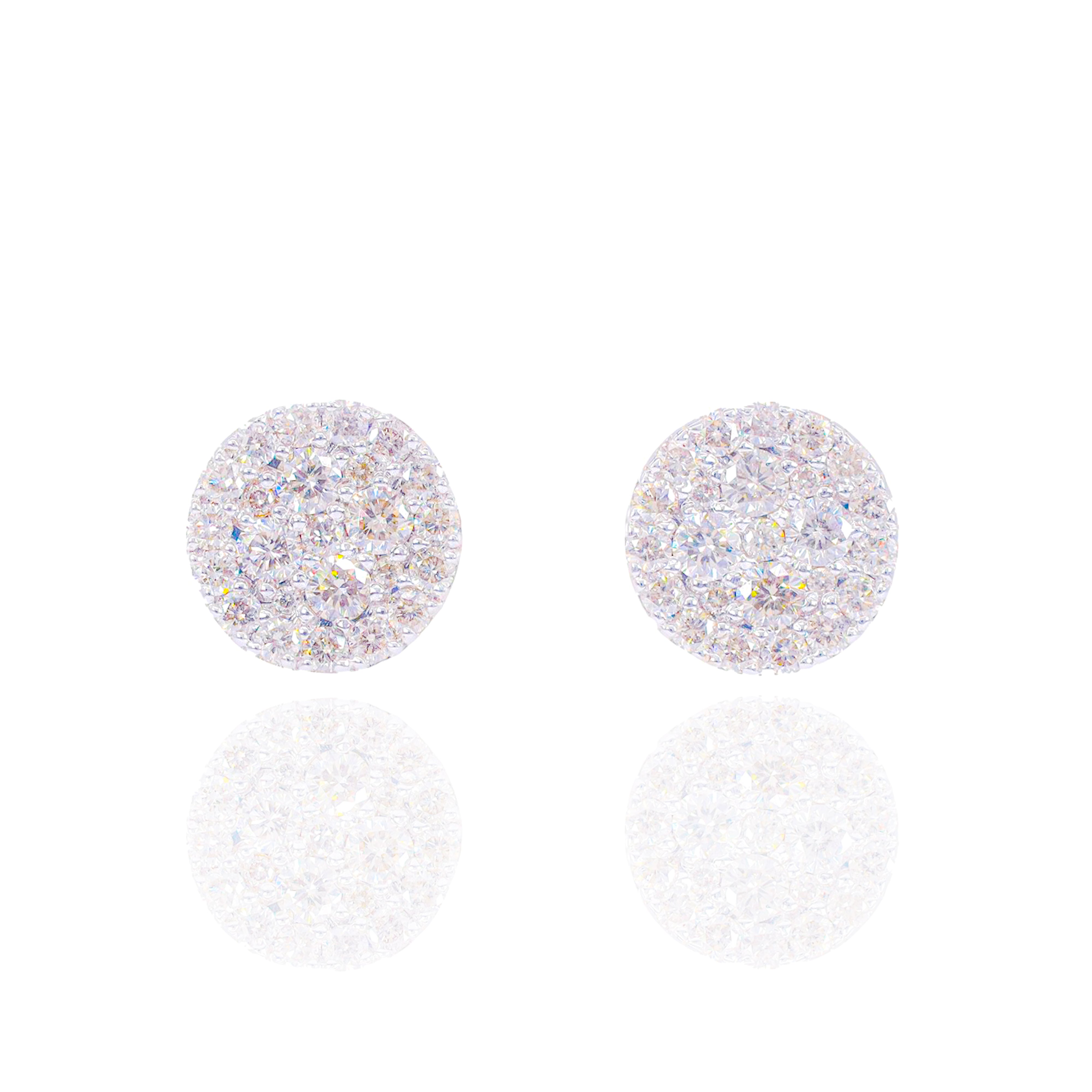 Flat Cluster Diamond Earrings
