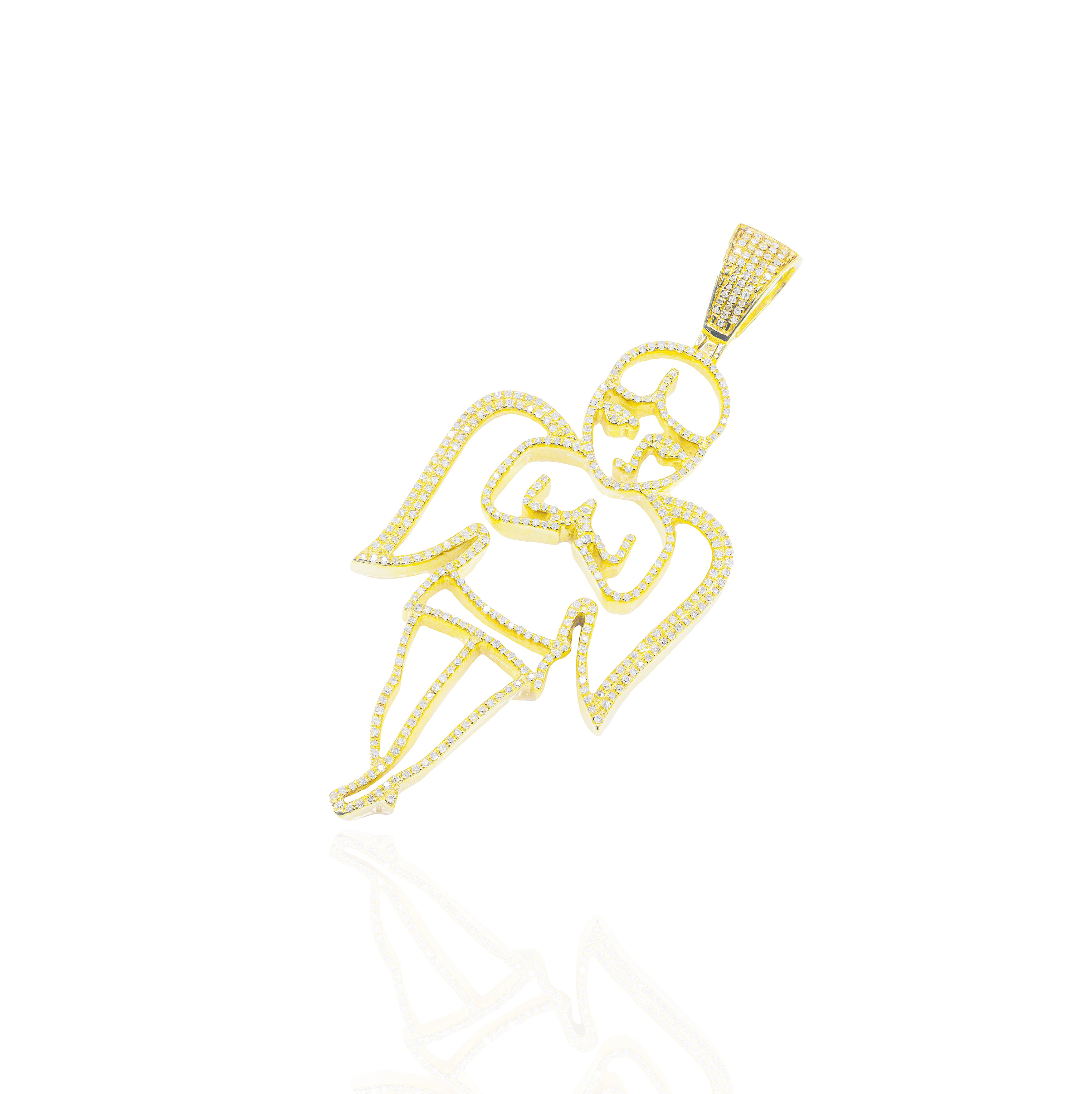 Outline Angel Diamond Pendant