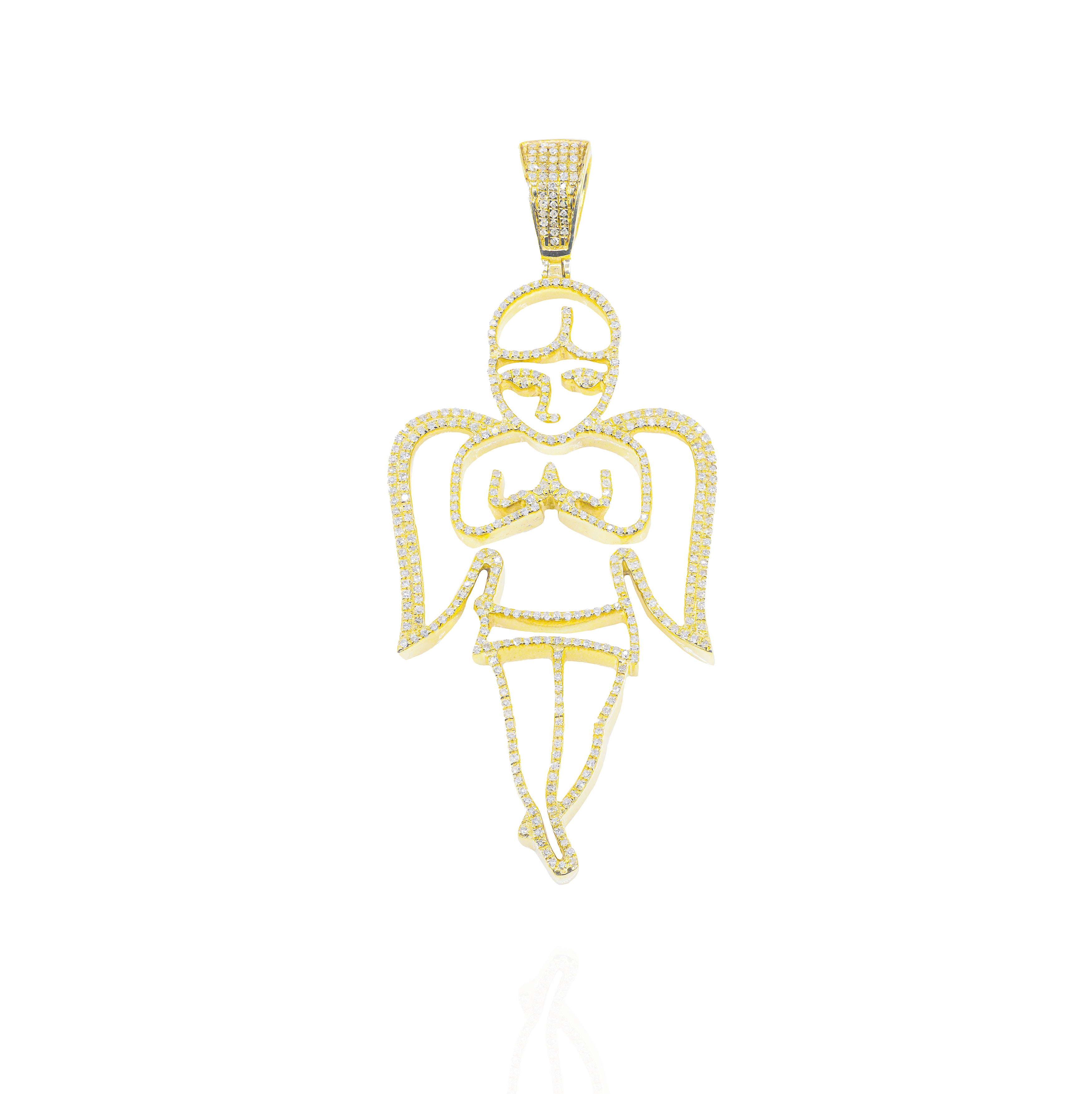 Outline Angel Diamond Pendant