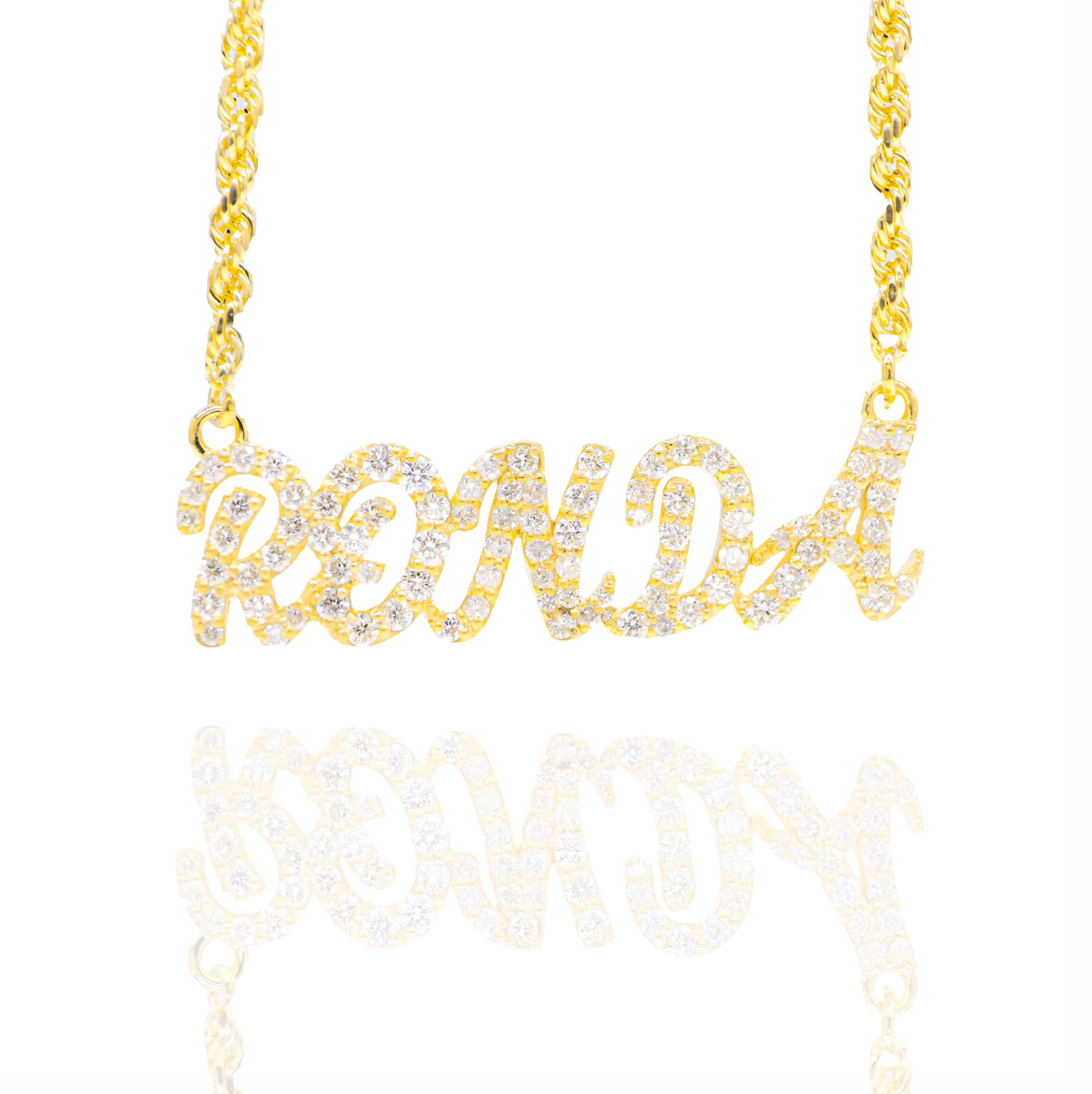One Row Custom Diamond Name Pendant