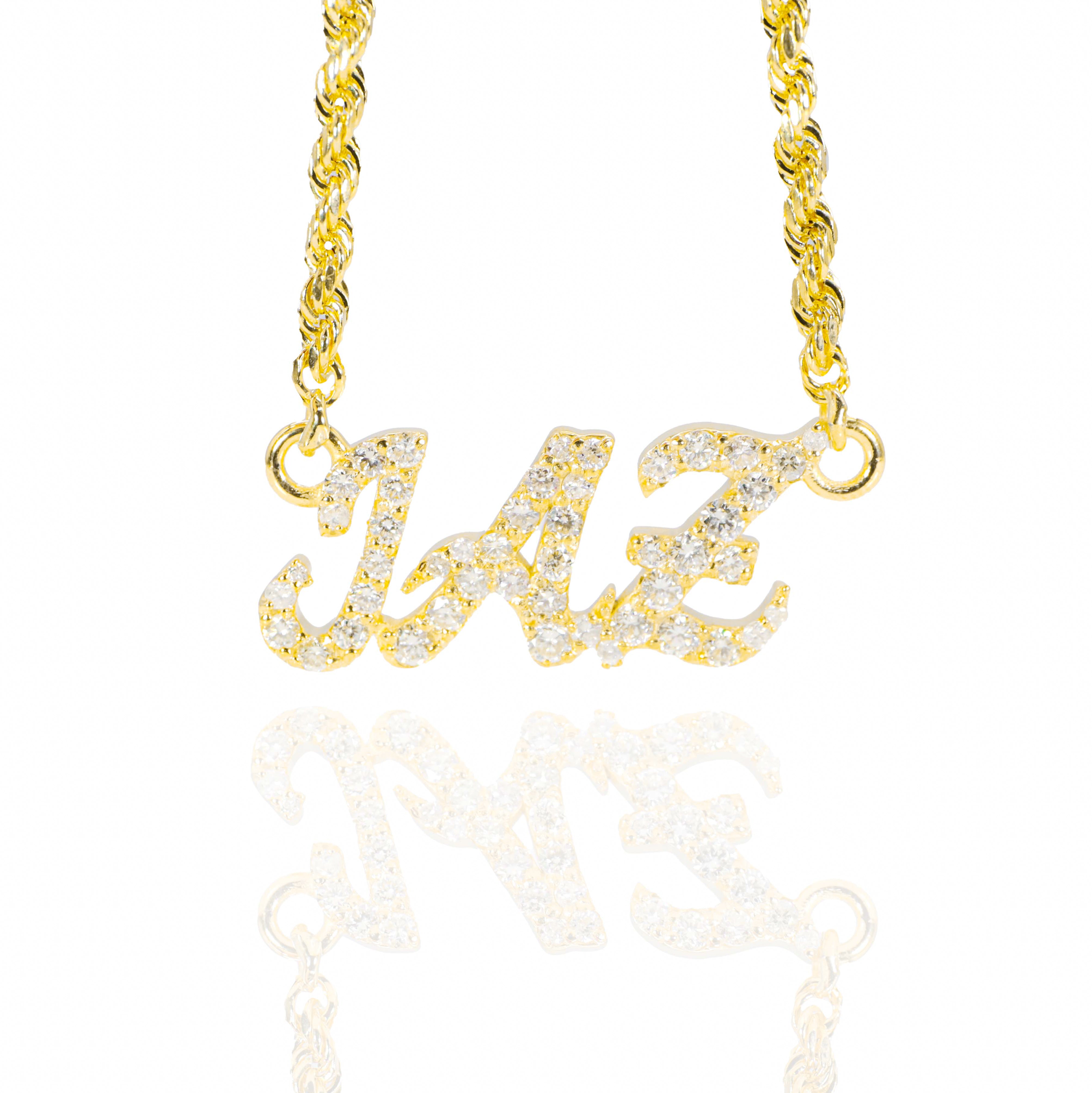 One Row Custom Diamond Name Pendant