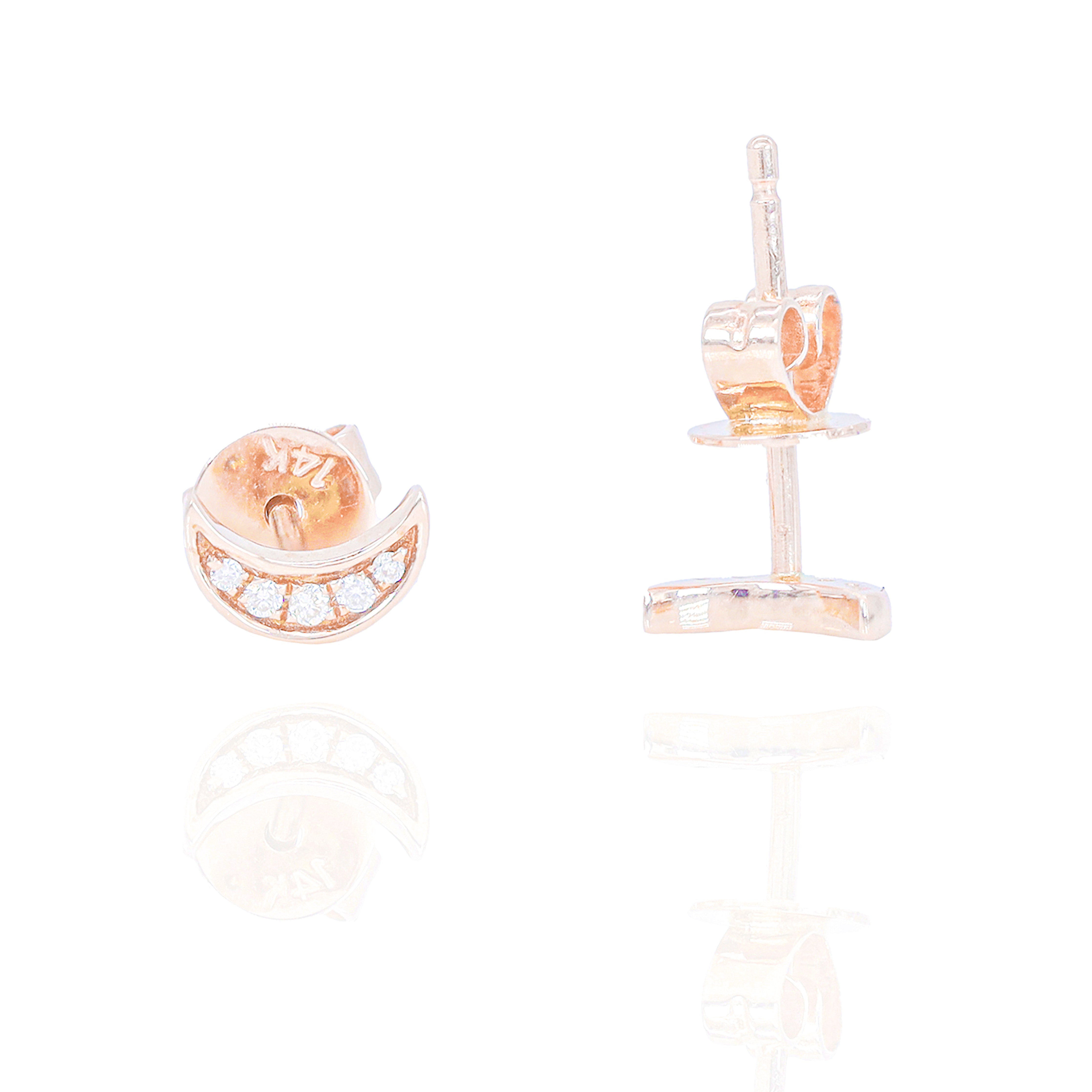 Crescent Moon Diamond Earrings