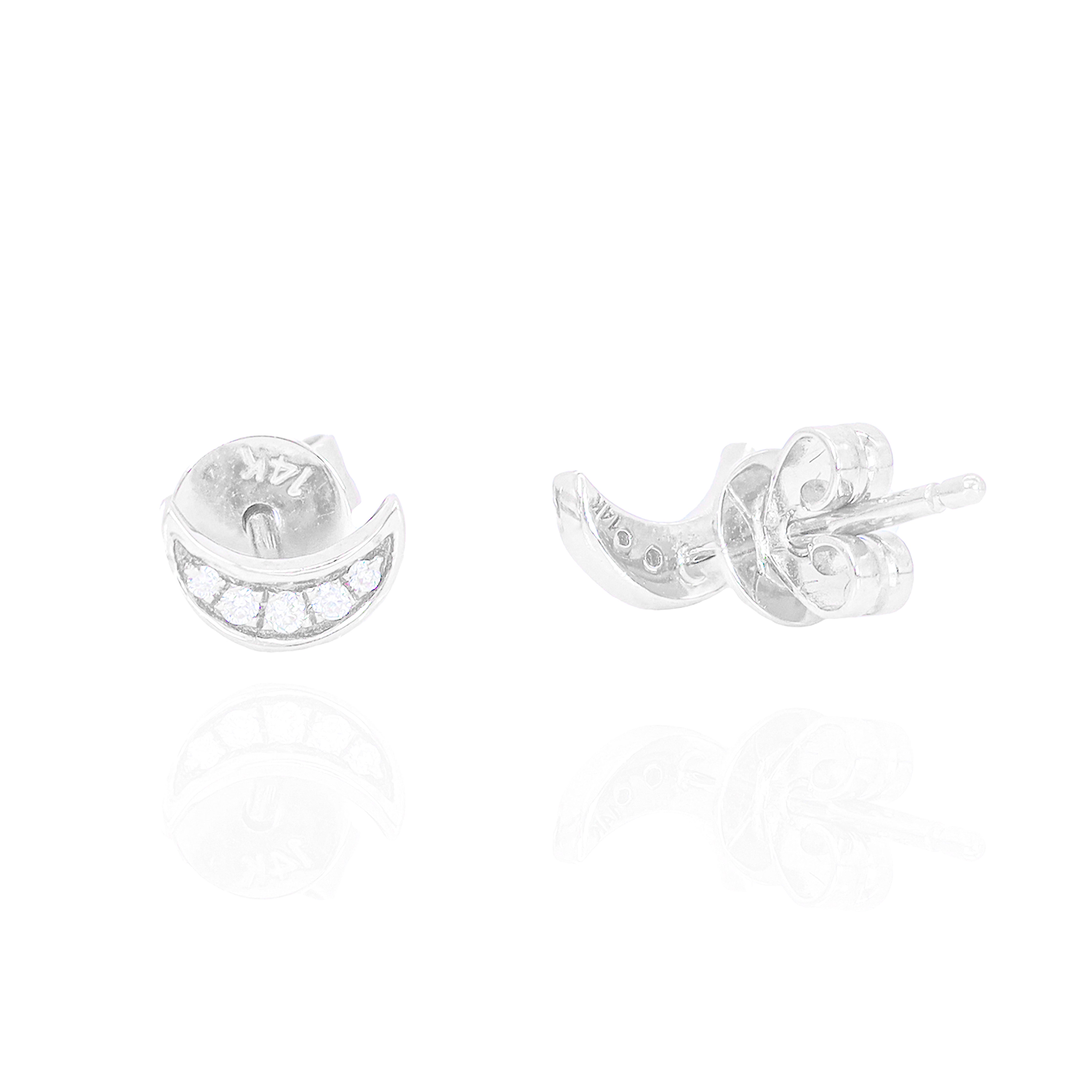 Crescent Moon Diamond Earrings