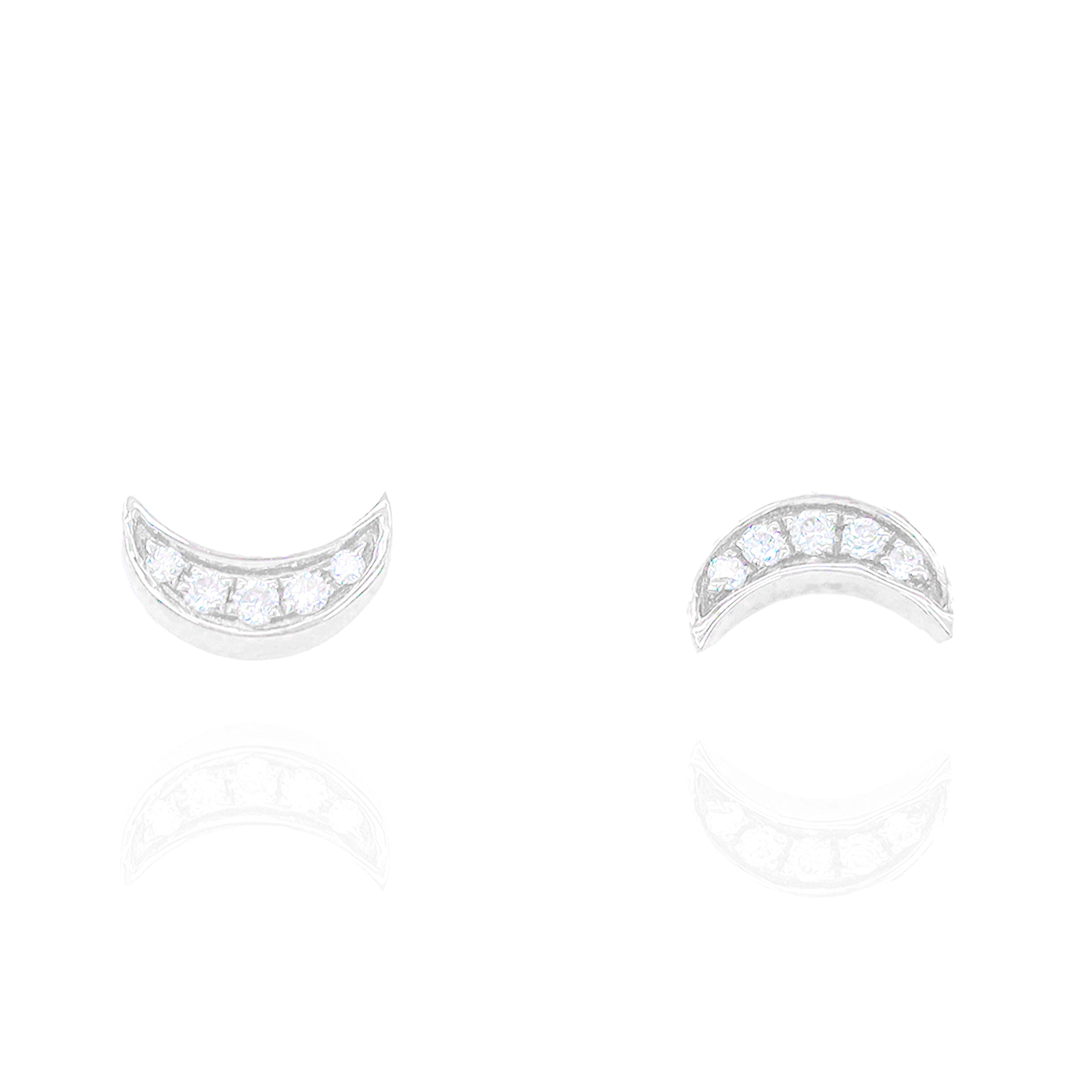 Crescent Moon Diamond Earrings