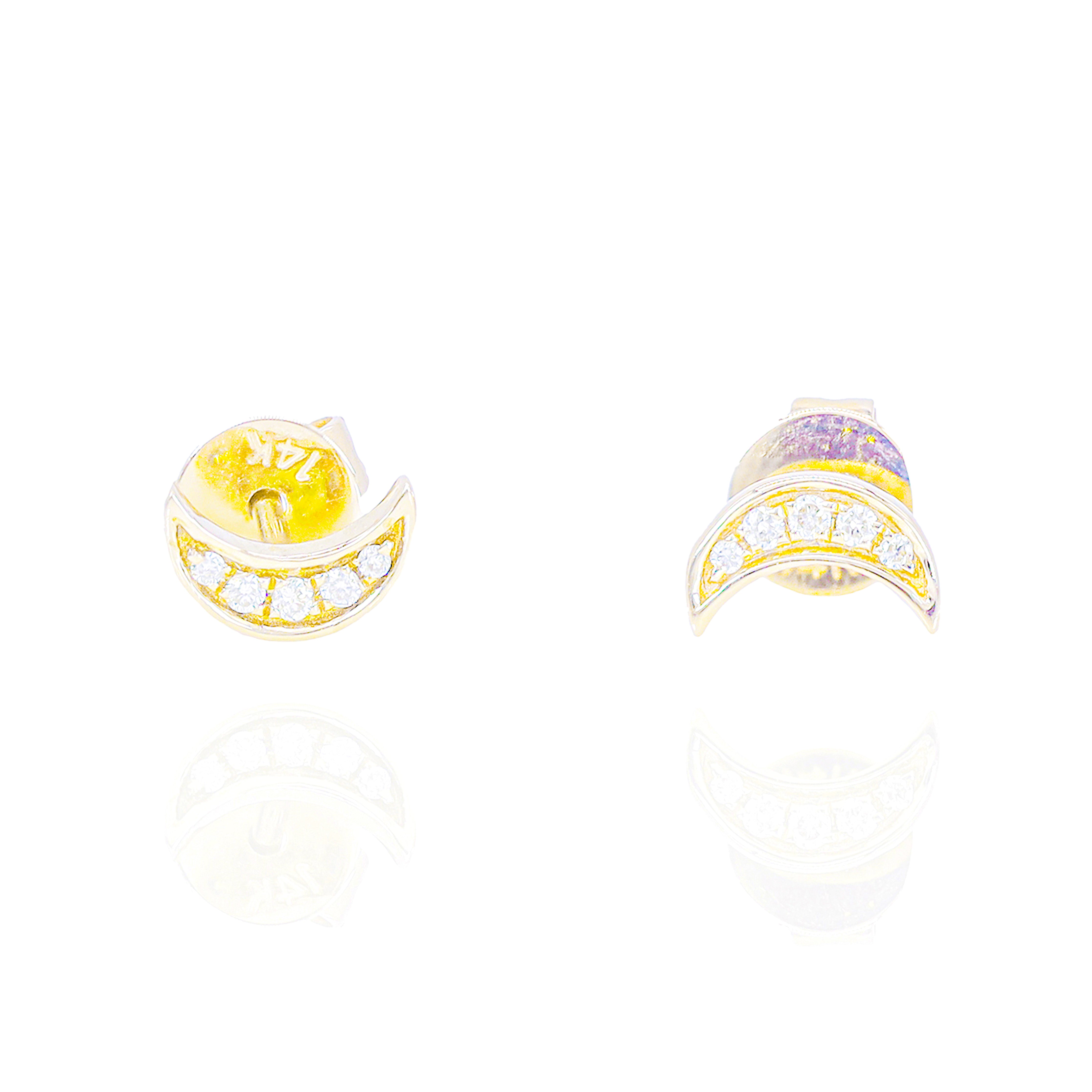 Crescent Moon Diamond Earrings