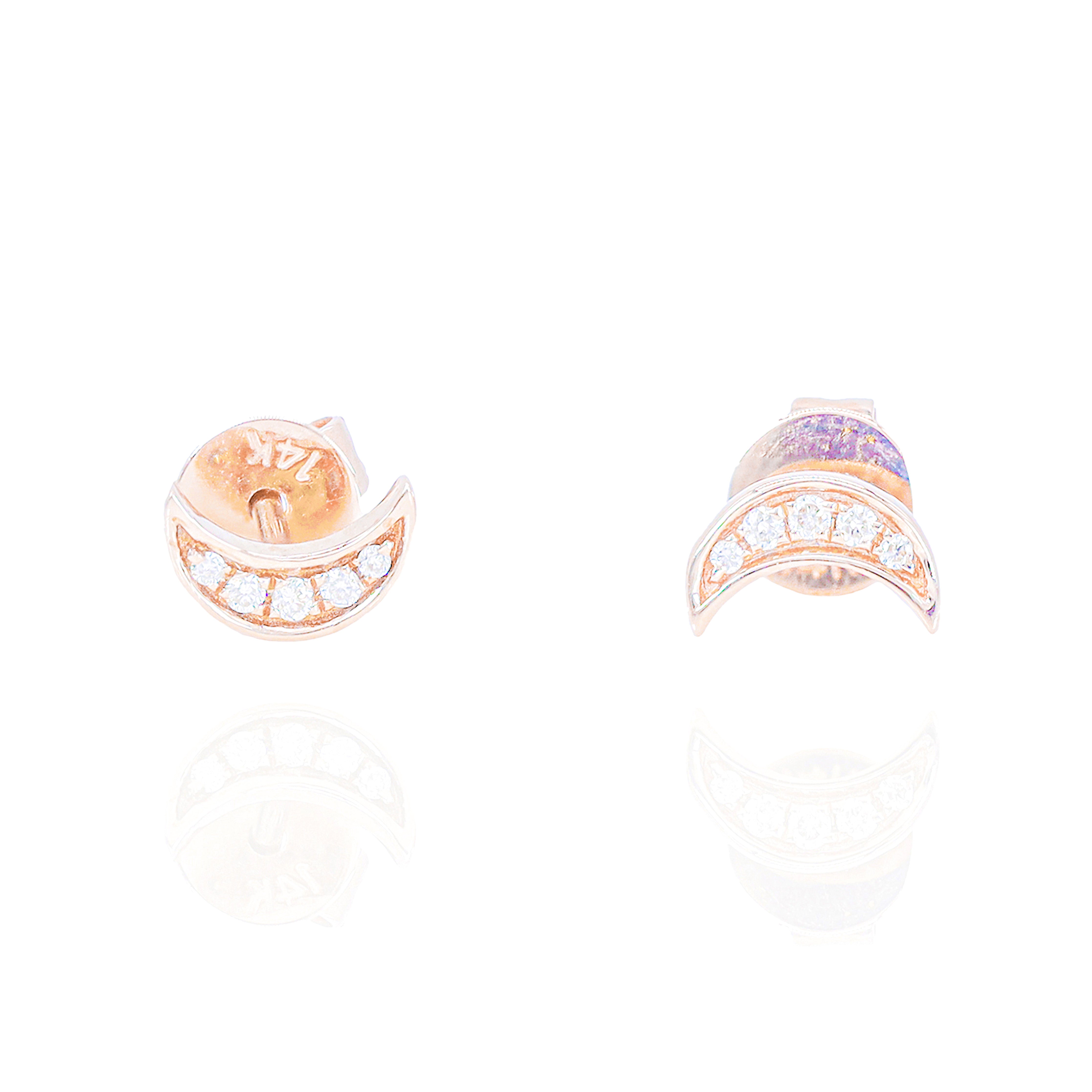 Crescent Moon Diamond Earrings