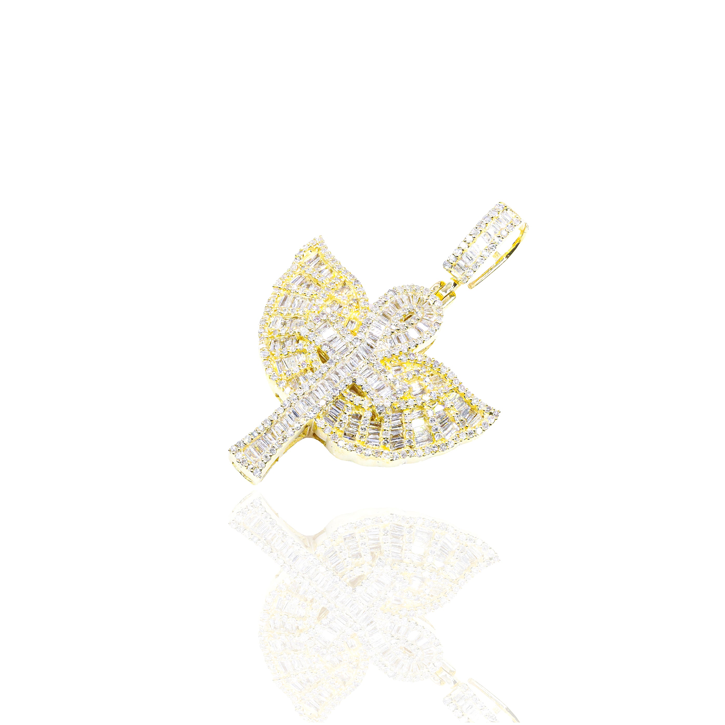 Diamond Ankh with Wings Diamond Pendant