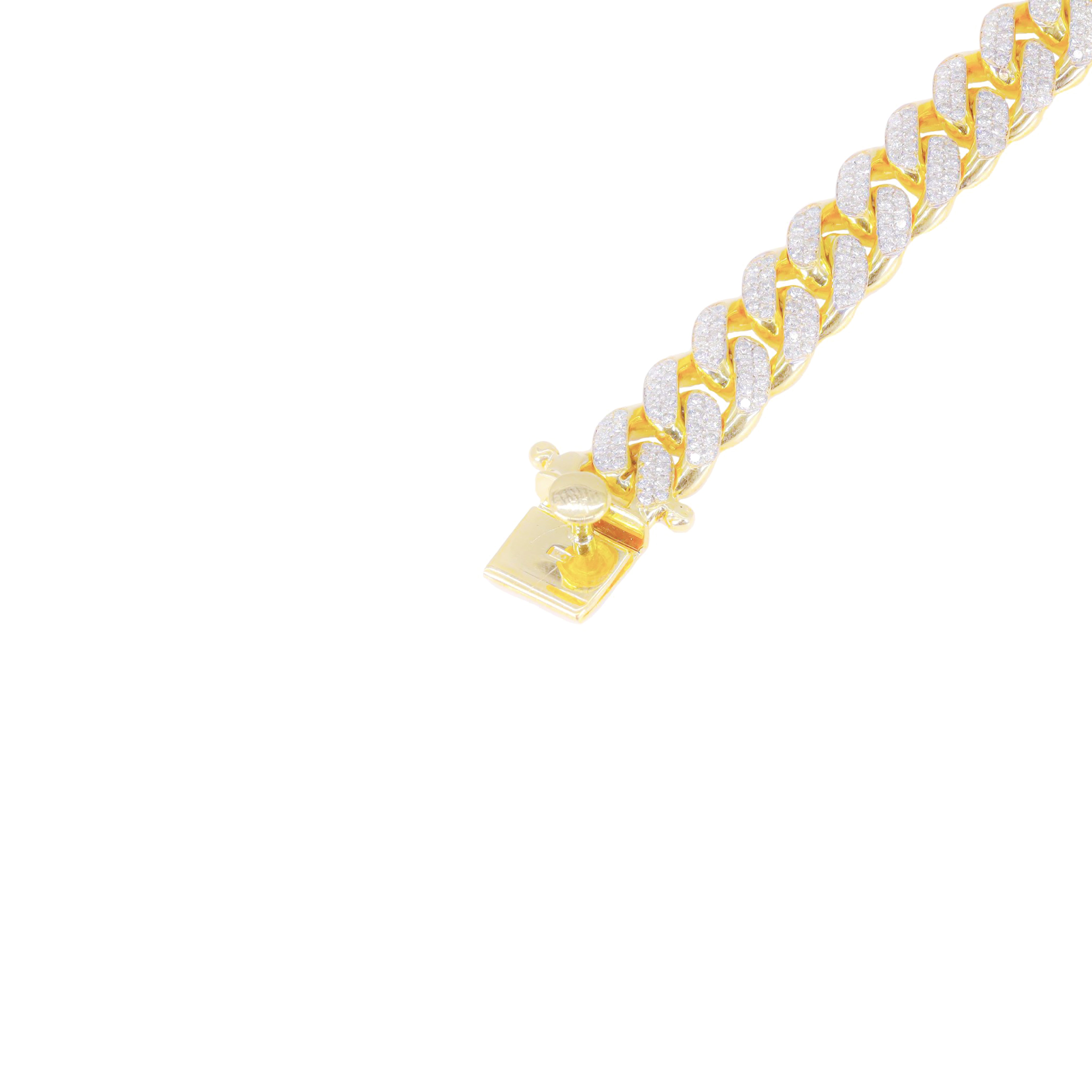 12.5mm Hand-Set Pave Cuban Link Diamond Bracelet