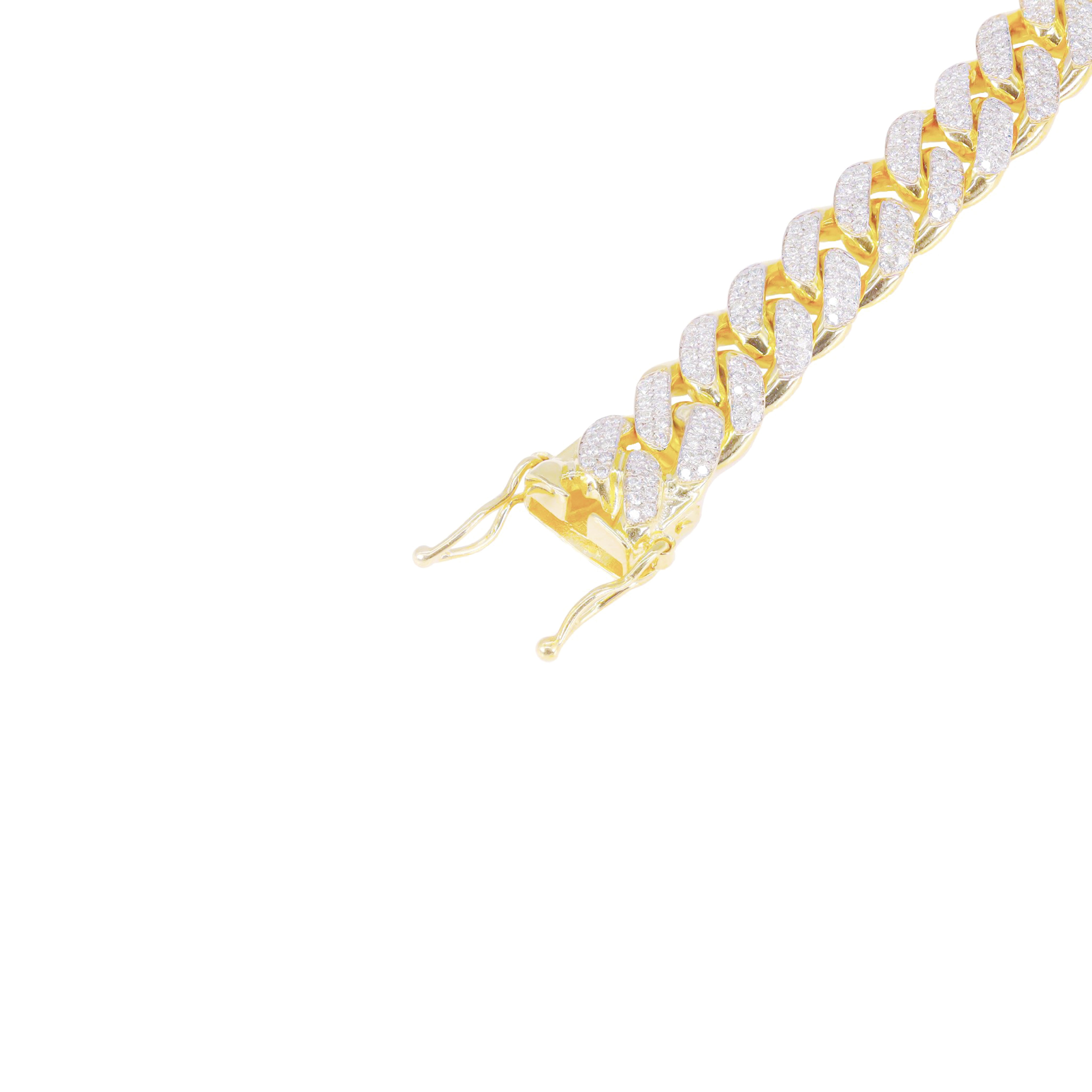 12.5mm Hand-Set Pave Cuban Link Diamond Bracelet