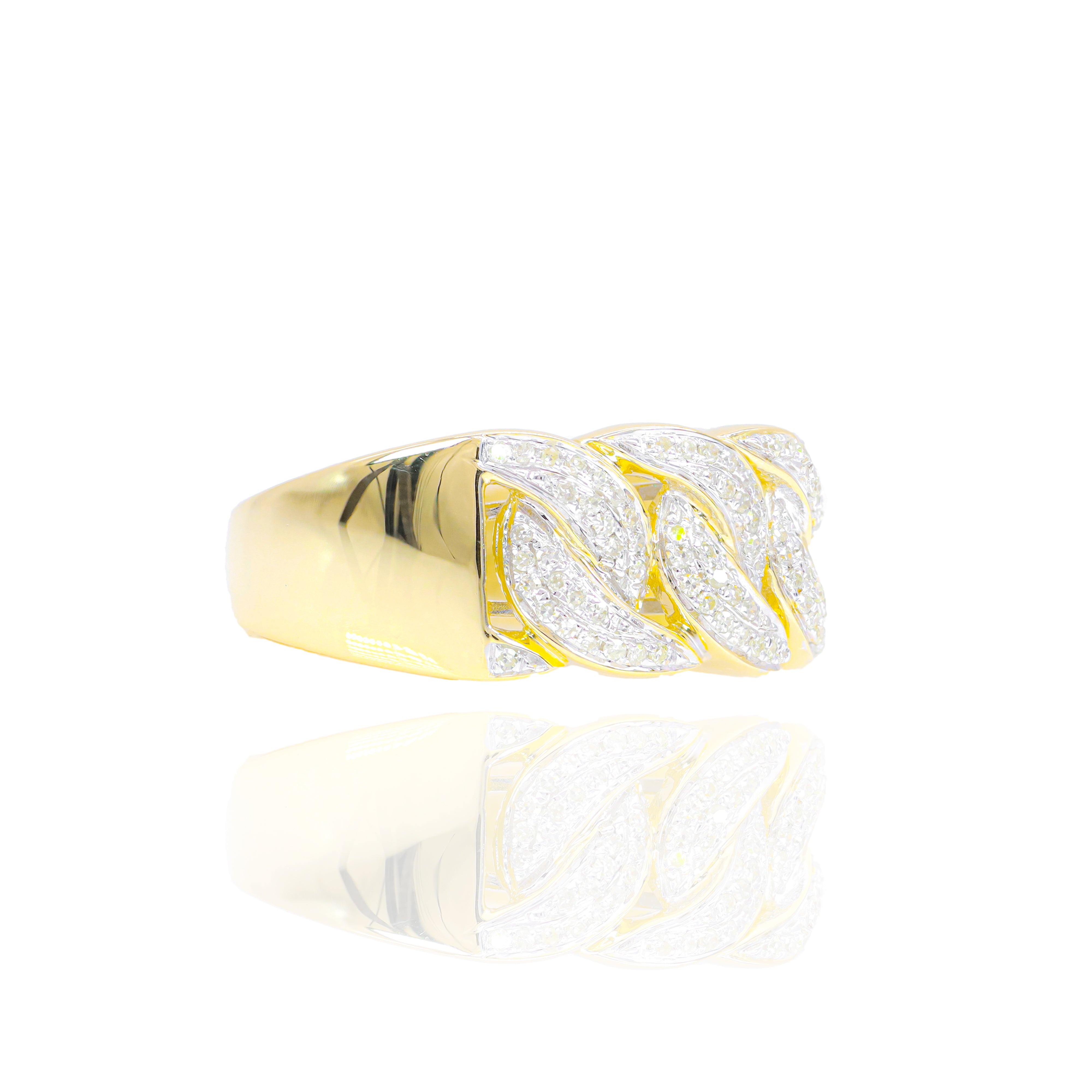 Micro Pauve Diamond Cuban Ring
