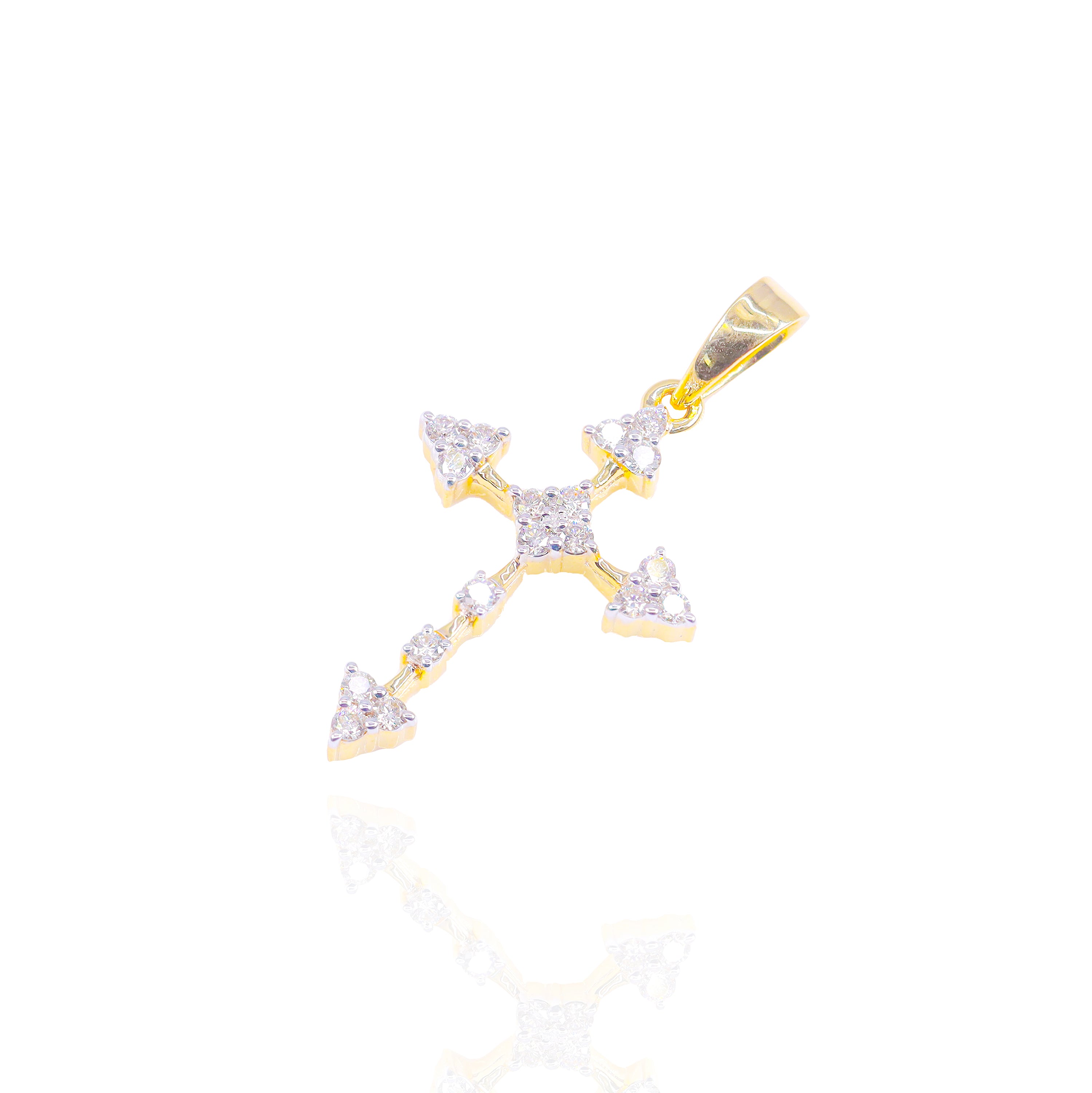 Arrow Diamond Cross Pendant