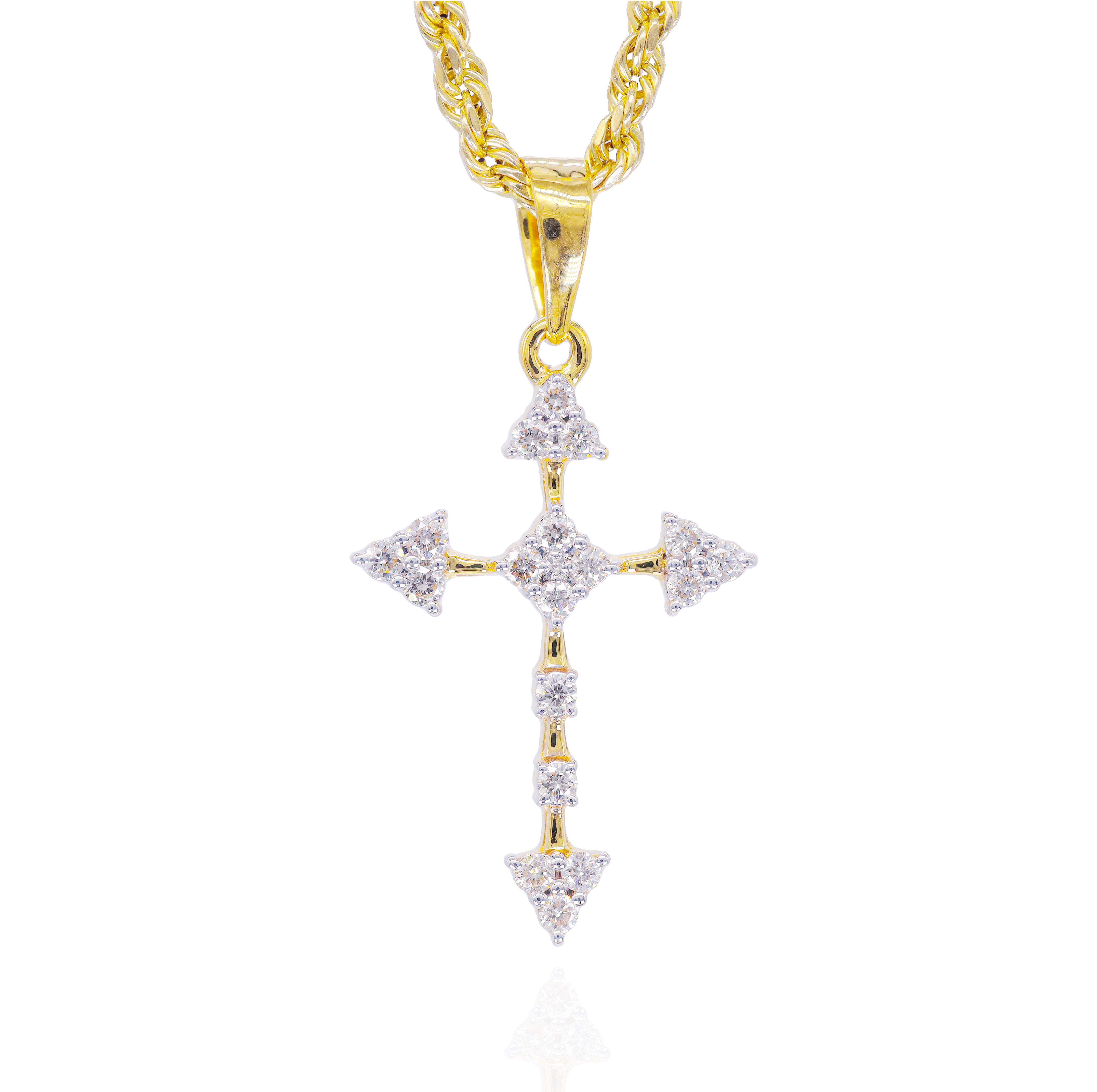 Arrow Diamond Cross Pendant