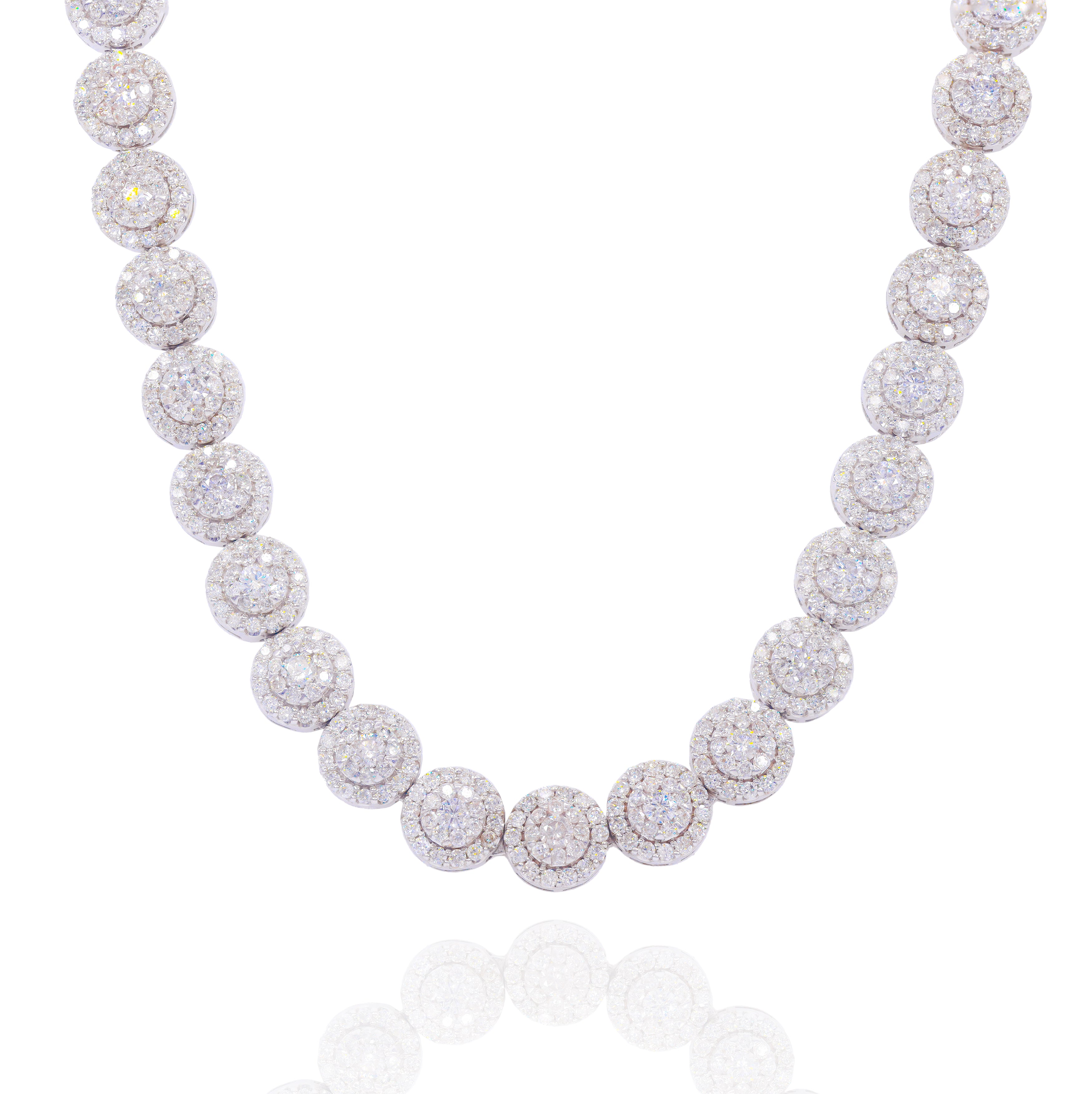 Cluster Round Diamond Tennis Chain