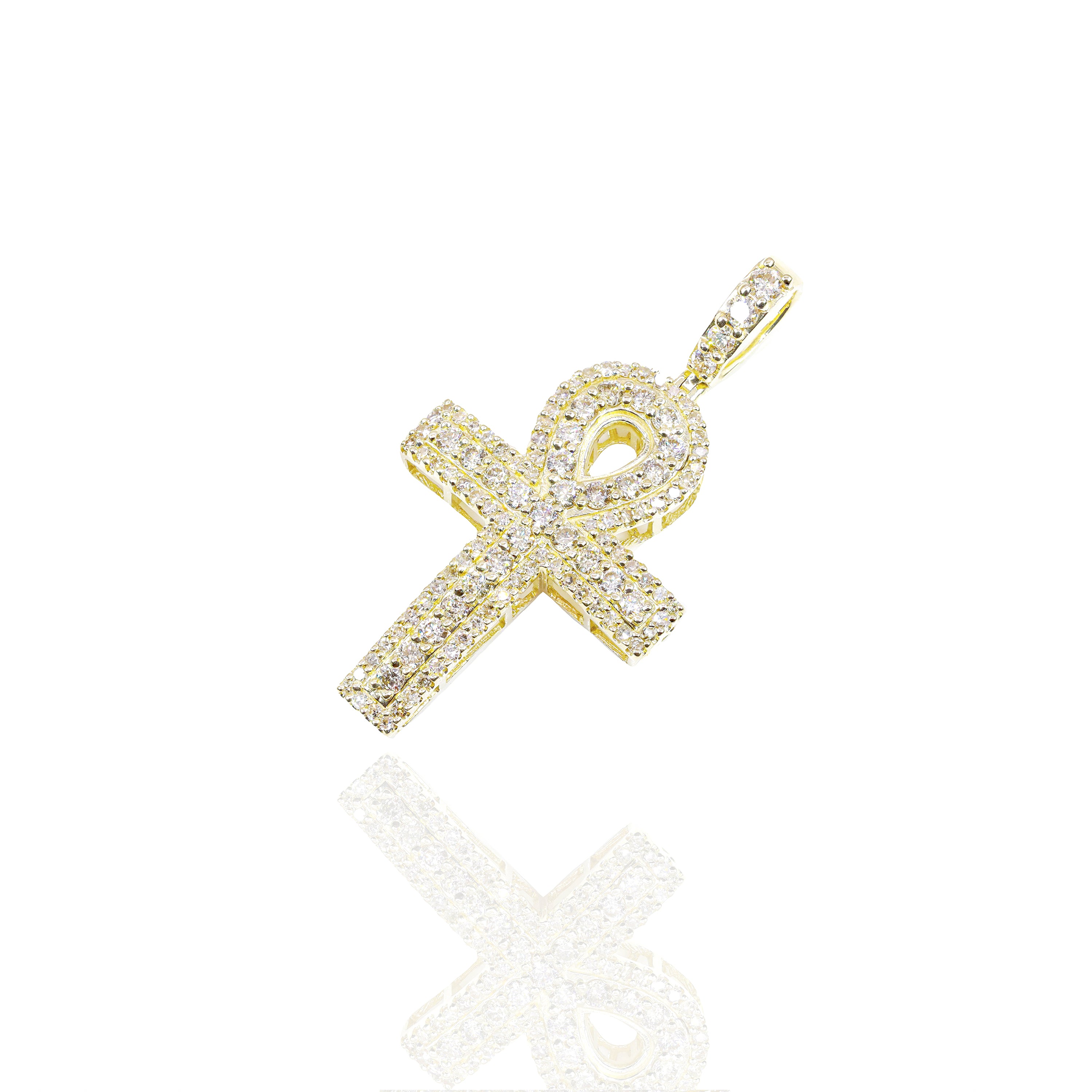 Two Row Ankh Diamond Pendant