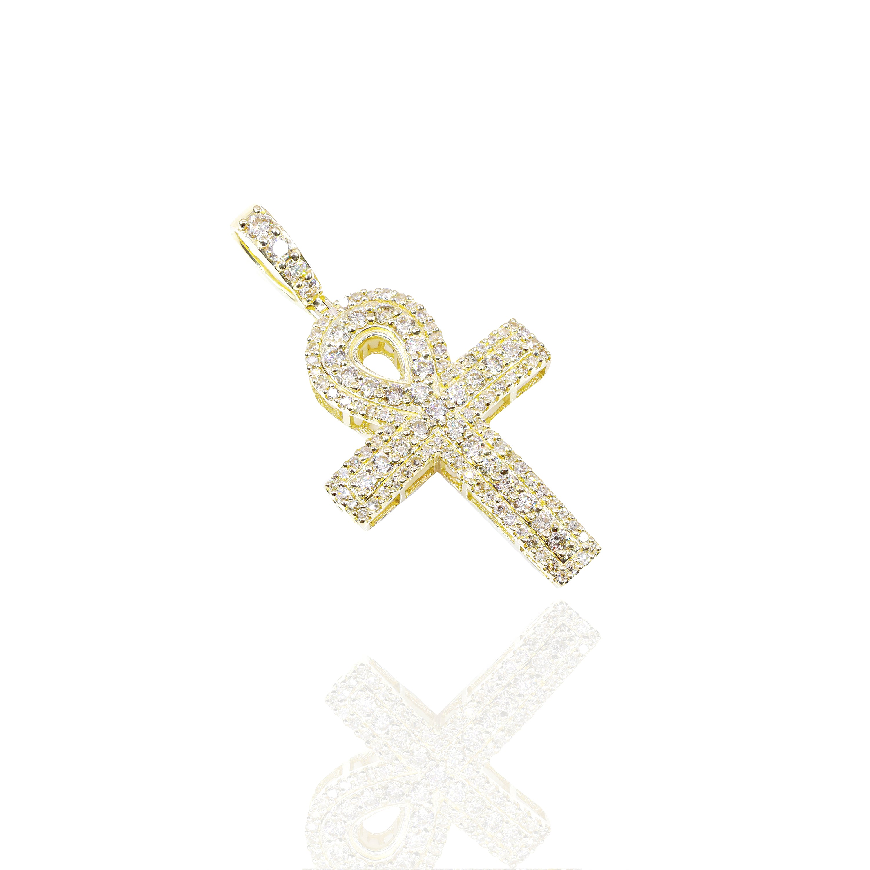 Two Row Ankh Diamond Pendant