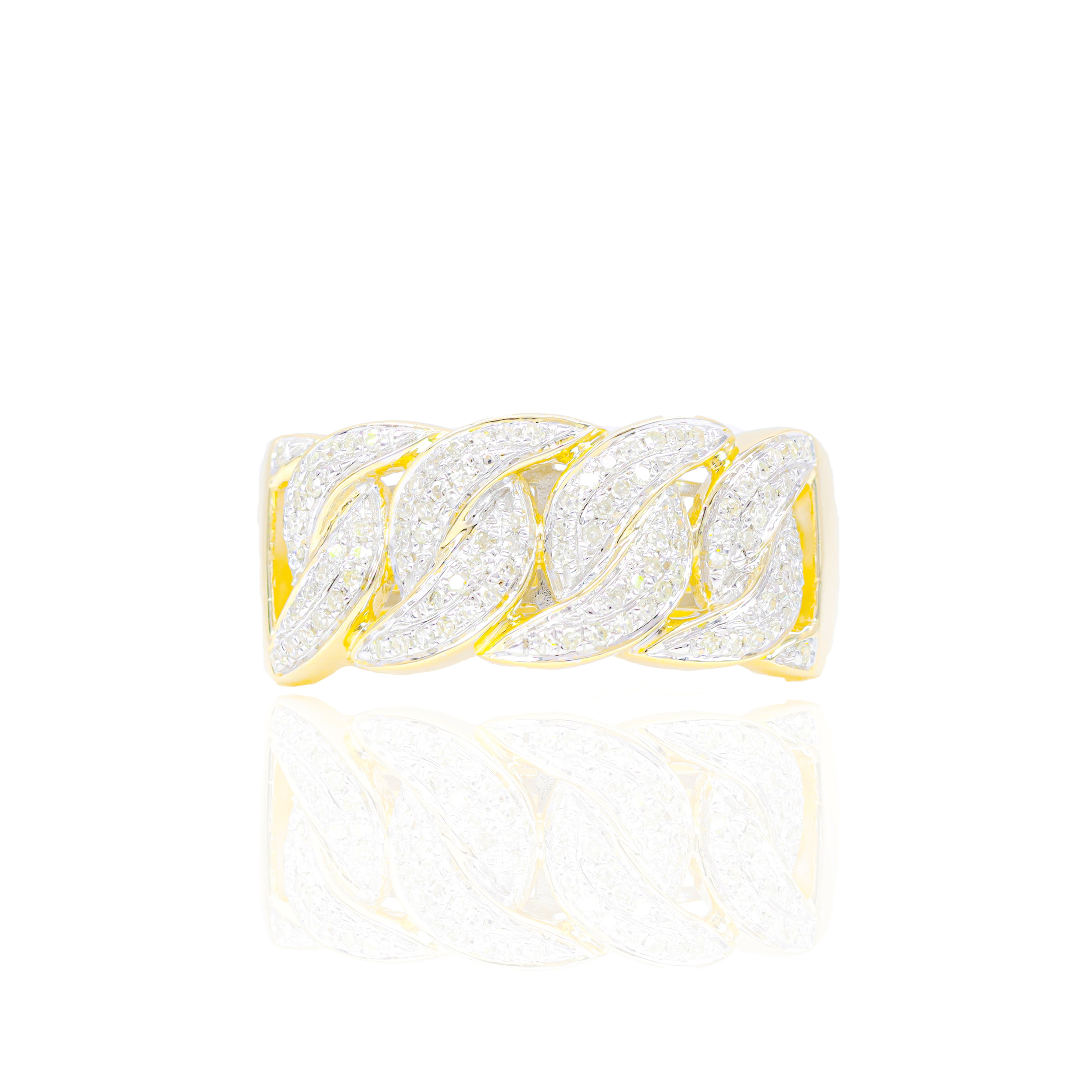 Micro Pauve Diamond Cuban Ring