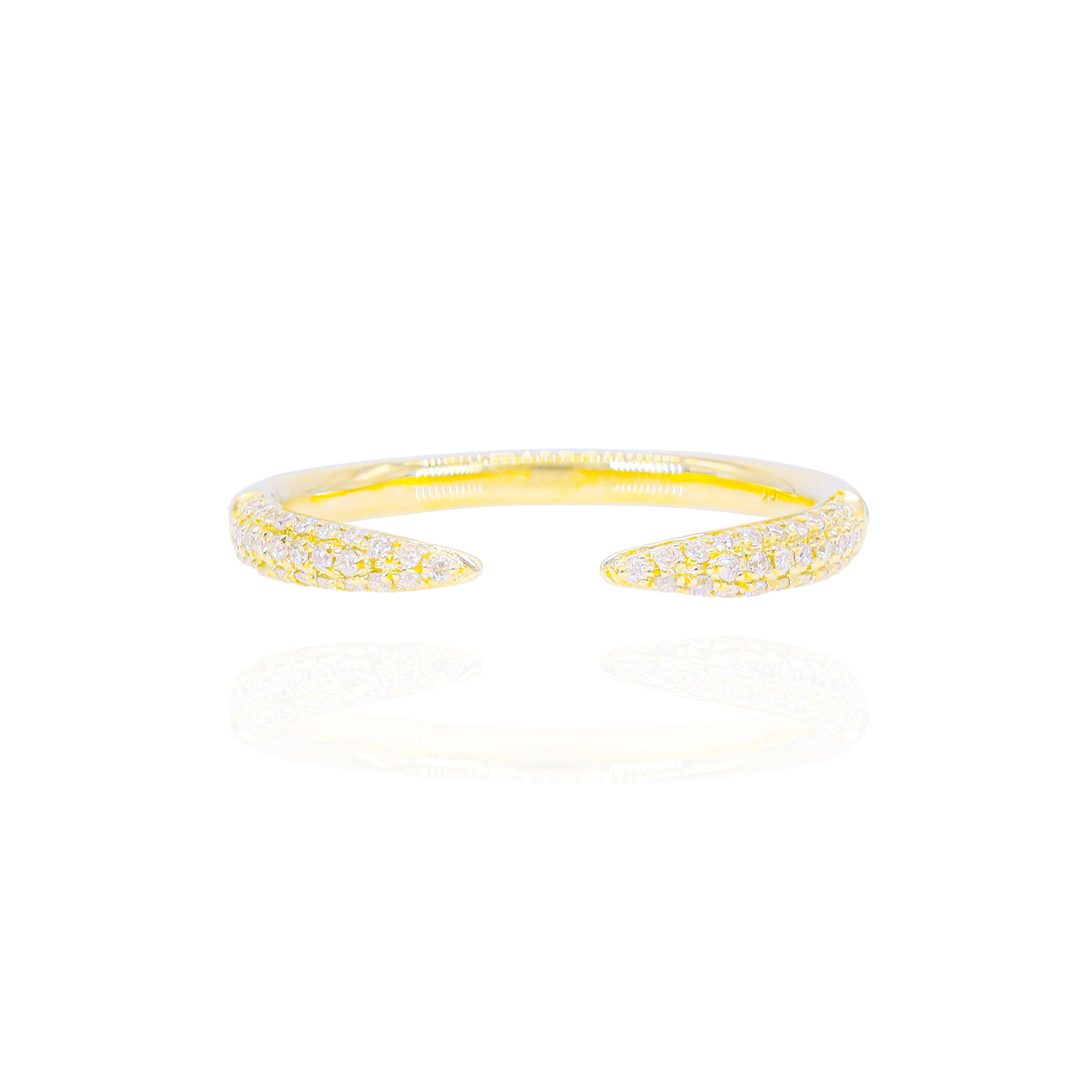 Pointed Open Diamond Claw Ring
