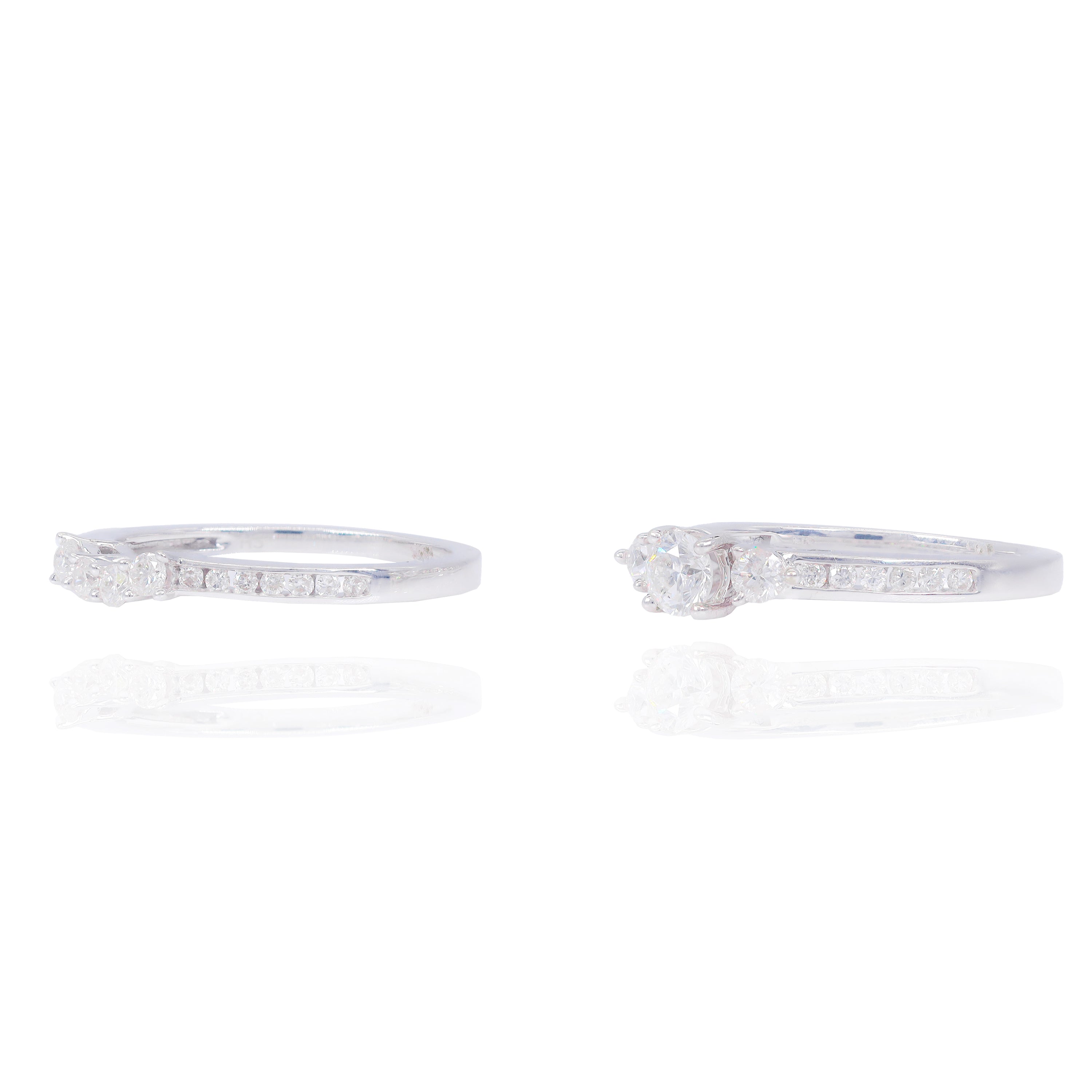 .25 Carat Center 18KT White Gold Diamond Engagement Ring & Band