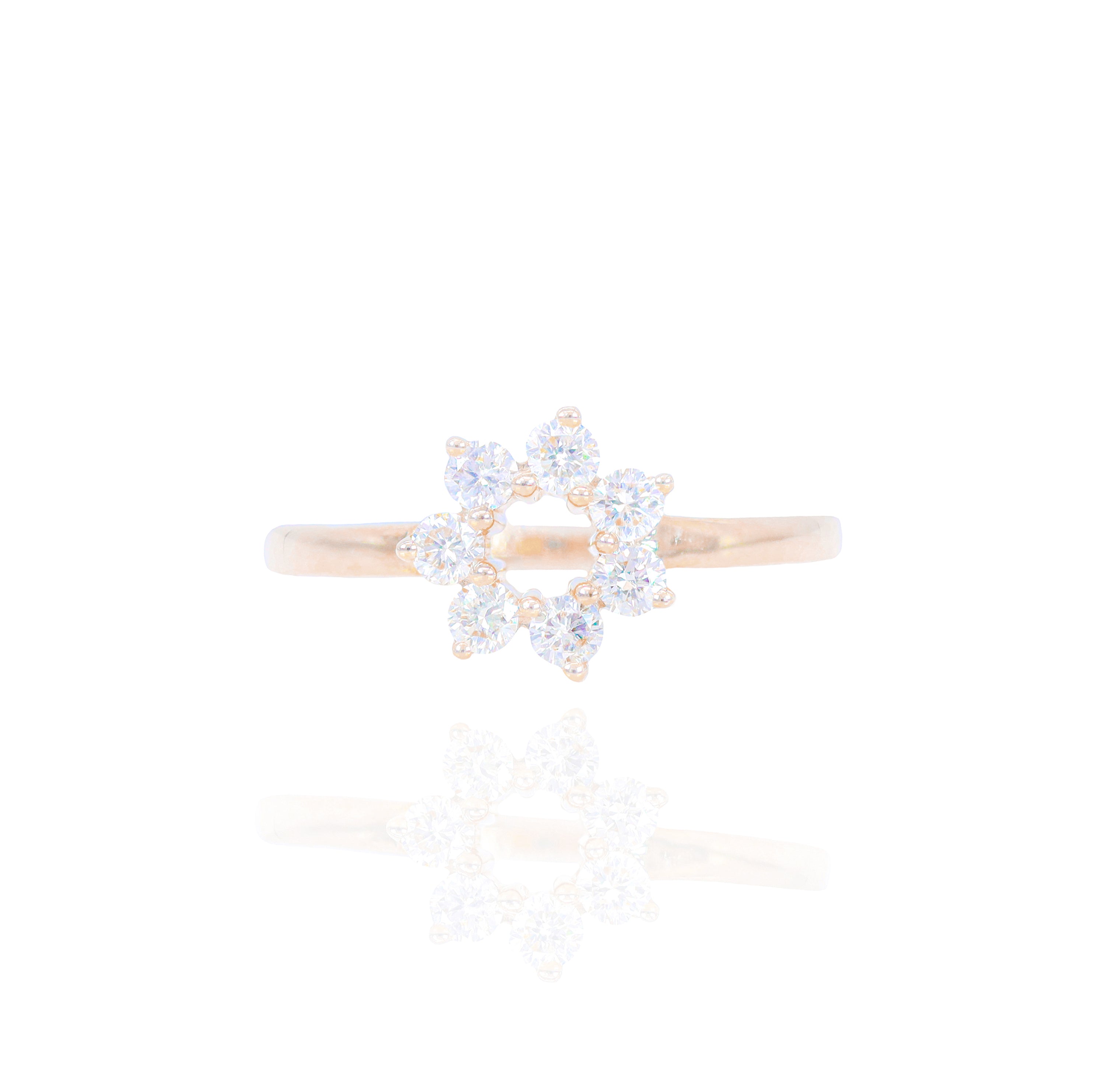 Open Flower Diamond Ring